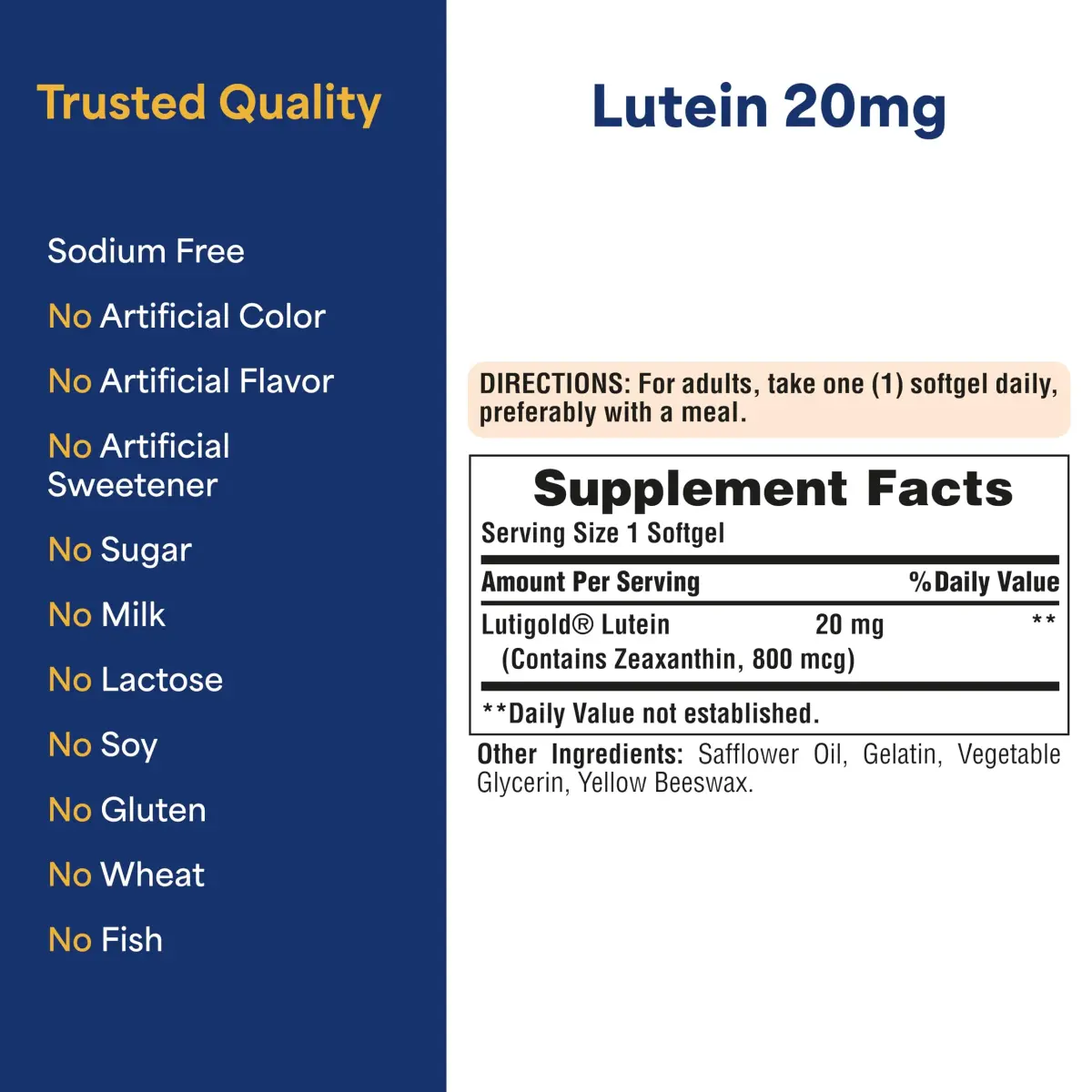 Puritan's Pride Lutein Zeaxanthin Softgels 20mg 120 Count | Eye Health Support with Antioxidant Defense - view 6