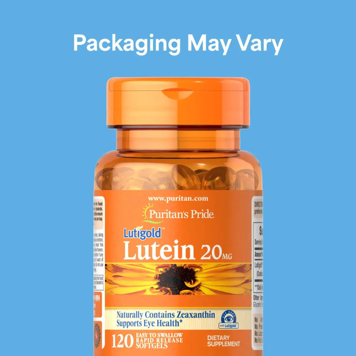Puritan's Pride Lutein Zeaxanthin Softgels 20mg 120 Count | Eye Health Support with Antioxidant Defense - view 2