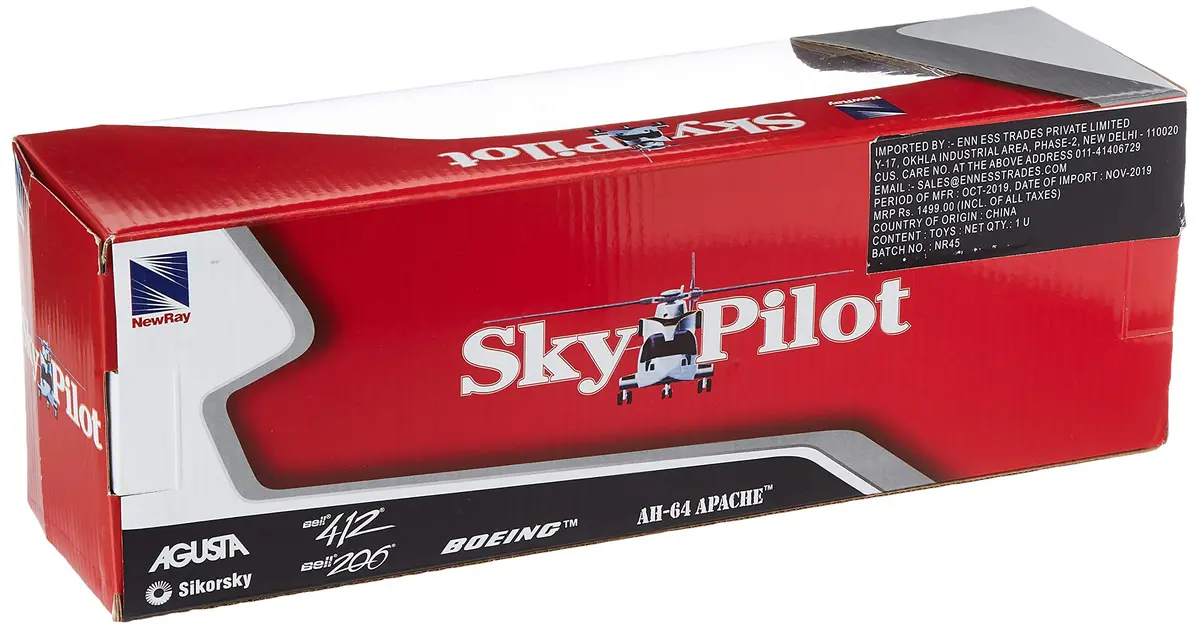NewRay Sky Pilot UH-60 Black Hawk Diecast Helicopter 9.5 inches | Detailed 1:60 Scale Replica - view 4