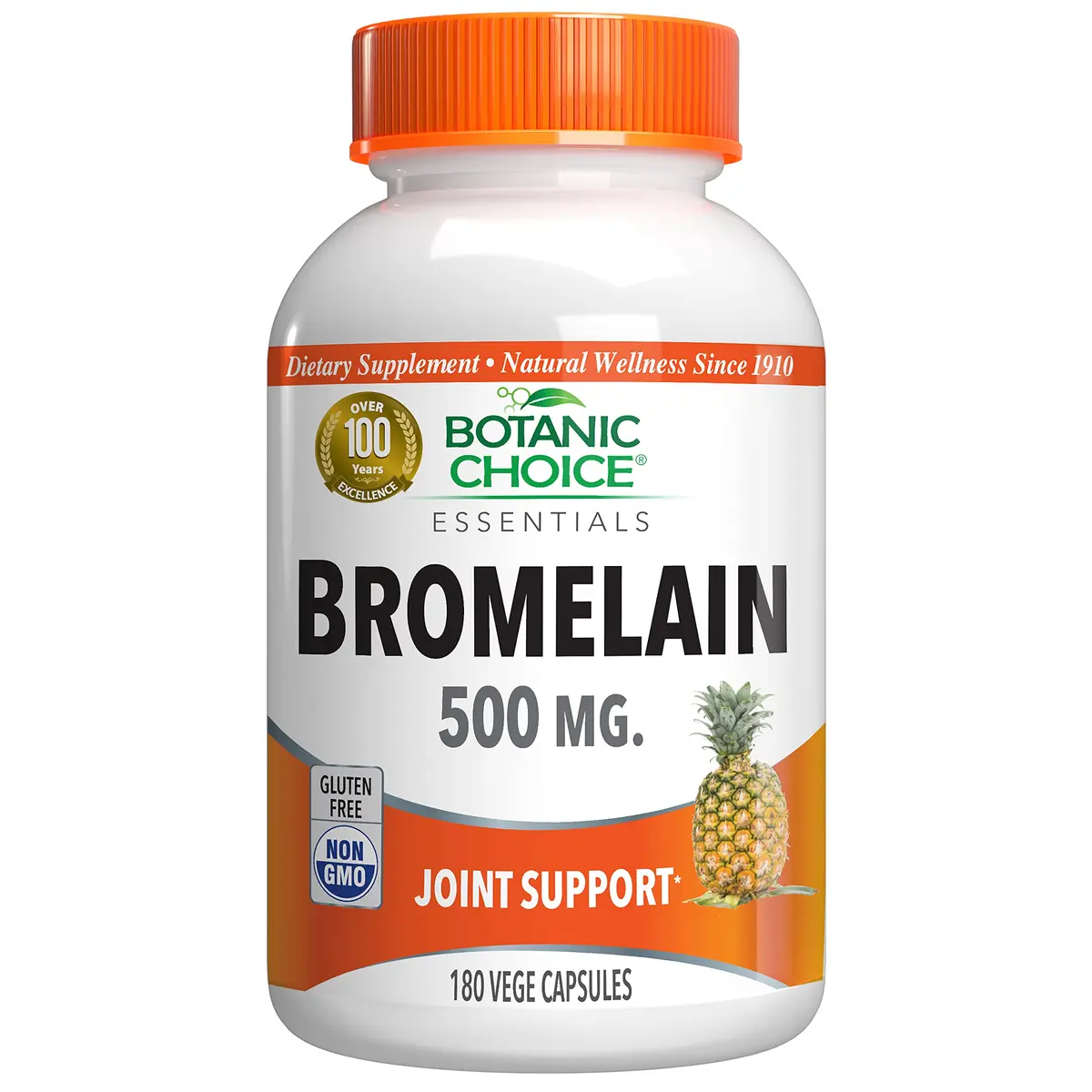 Botanic Choice Bromelain 500 mg | Supports Joint Flexibility & Digestion | 180 Capsules - main product image