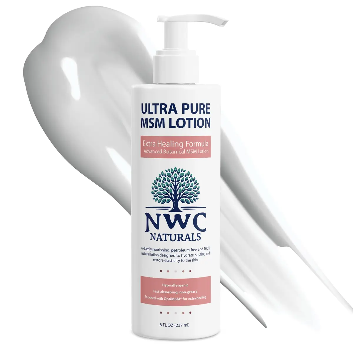 NWC Naturals MSM Body Lotion with Tea Tree Oil and Aloe Vera | Deep Moisturizer for All Skin Types (70-120 chars) - main product image