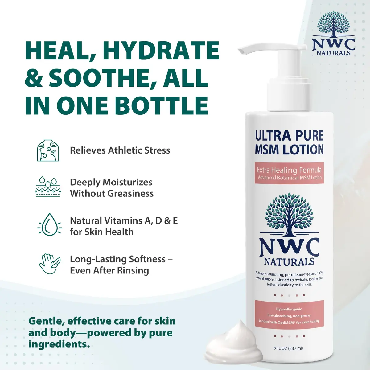 NWC Naturals MSM Body Lotion with Tea Tree Oil and Aloe Vera | Deep Moisturizer for All Skin Types (70-120 chars) - view 4