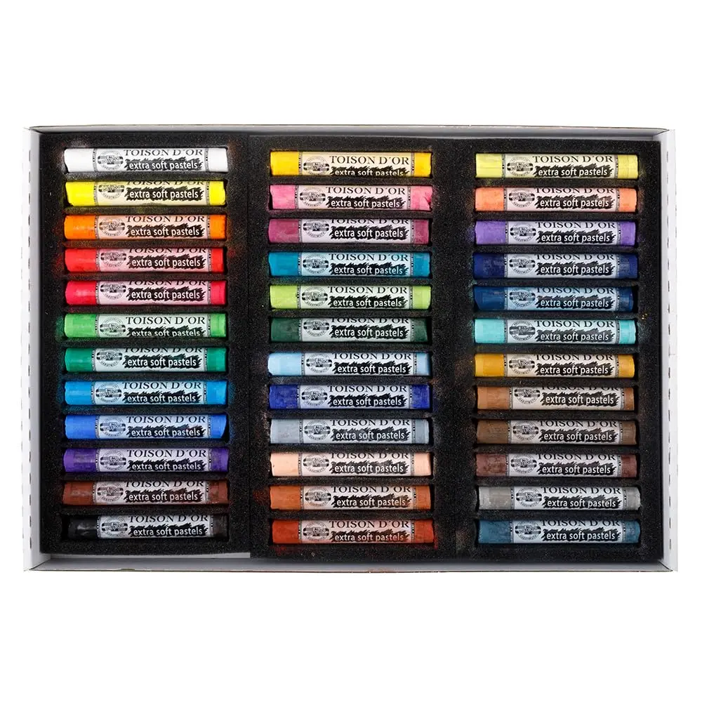 Koh-I-Noor Toison D'or 8555 Extra Soft Artist Pastels 36 Count (1.5 cm Diameter) | Professional Grade Drawing Media - view 2