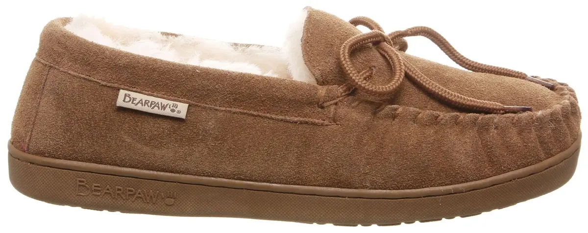 BEARPAW Moc II Slipper, Hickory, Size 9 | Classic moccasin for indoor comfort - view 5
