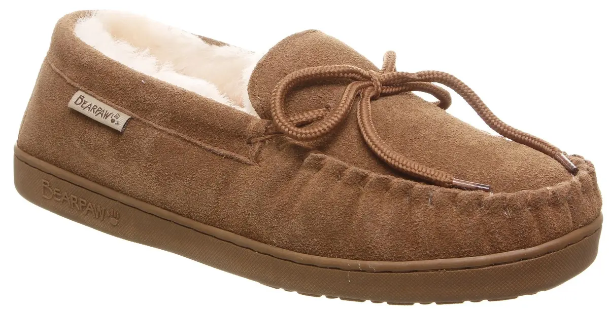 BEARPAW Moc II Slipper, Hickory, Size 9 | Classic moccasin for indoor comfort - view 3
