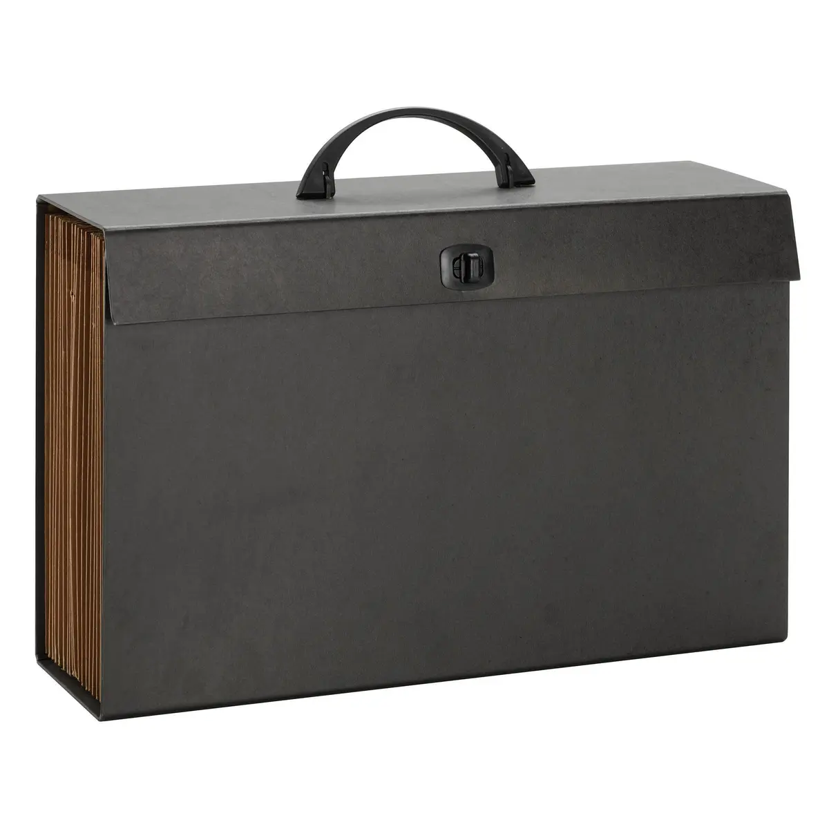 Smead A-Z and Subject Expanding File Box, 19 Pockets, Legal Size, Black | Heavy-Duty Board Exterior - main product image