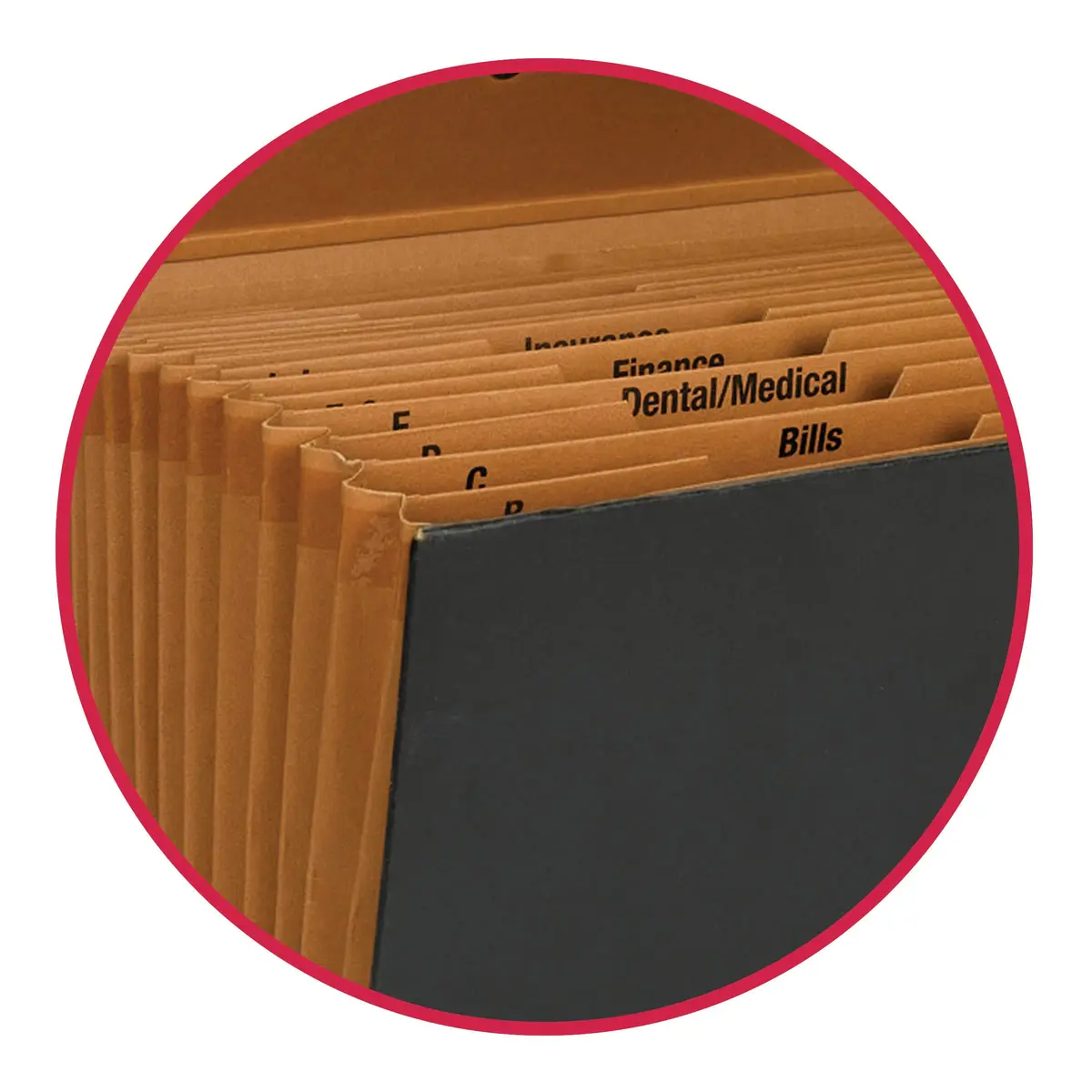 Smead A-Z and Subject Expanding File Box, 19 Pockets, Legal Size, Black | Heavy-Duty Board Exterior - view 3