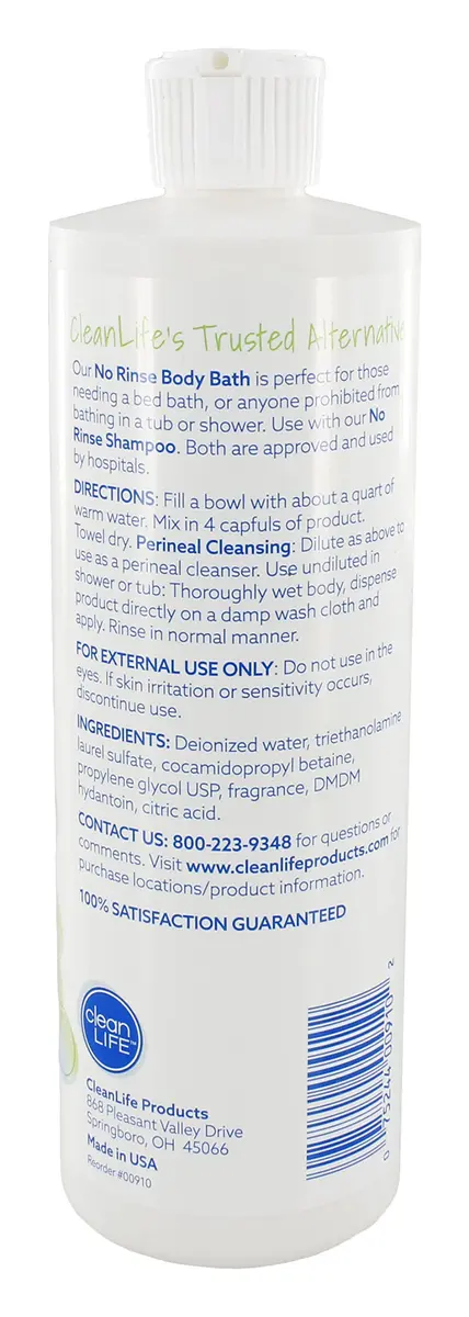 No-Rinse Body Bath 16 fl oz | Gentle, Concentrated Liquid for Post-Surgery & Elderly Care - view 5