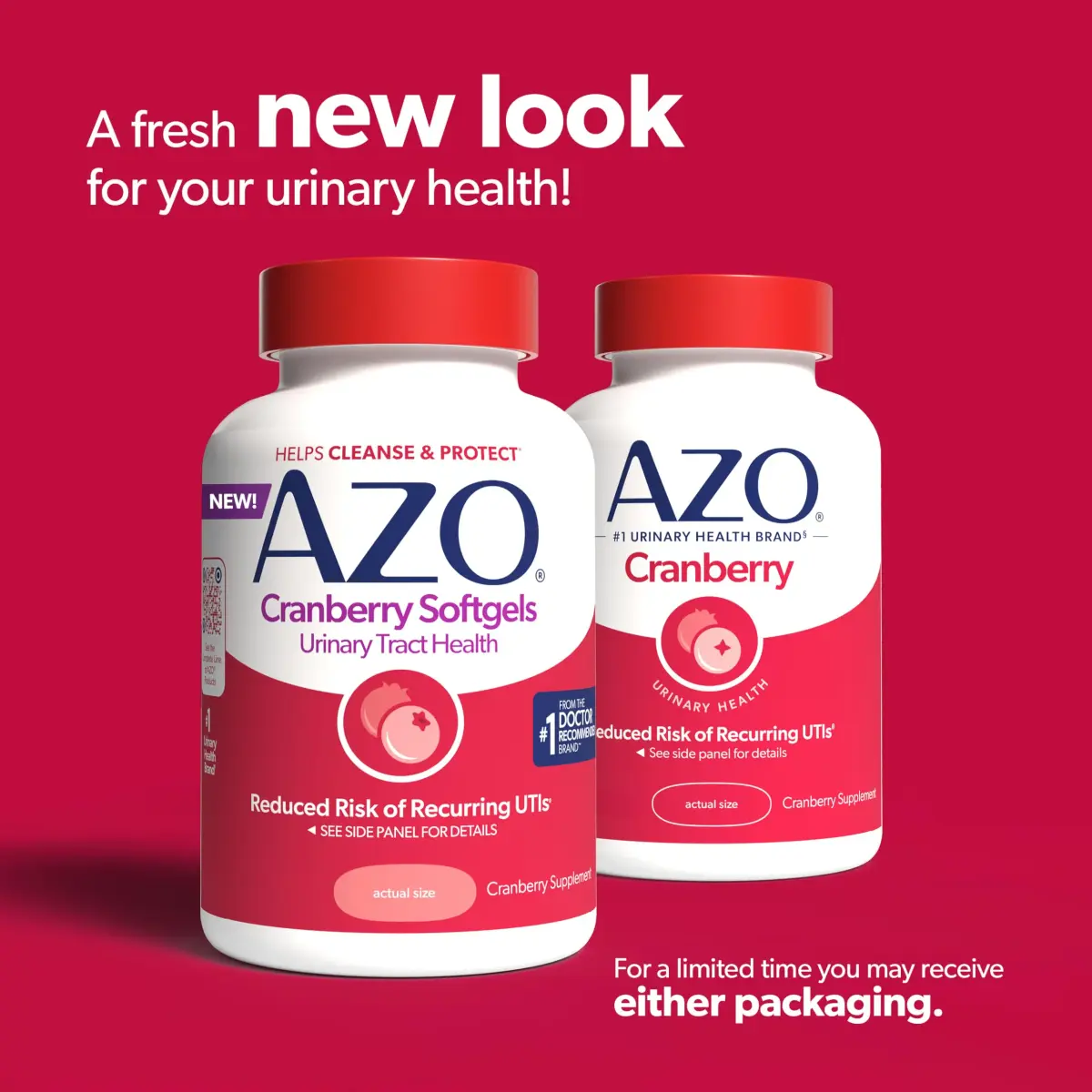 AZO Cranberry Pills for Women & Men, Urinary Tract Health, 100 Softgels | Sugar-Free Herbal Supplement - view 2