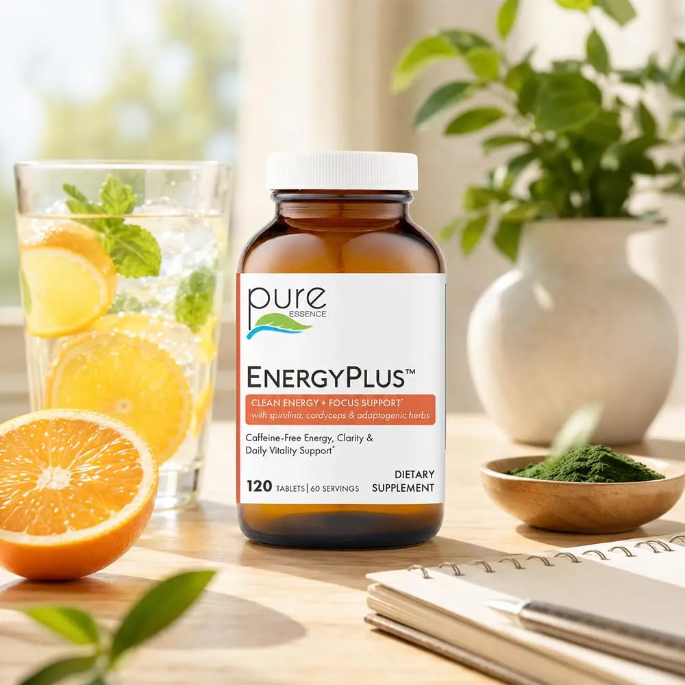 PURE ESSENCE LABS Energy Plus 120 Tablets | Caffeine-Free Herbal Energy & Focus Supplement - view 8