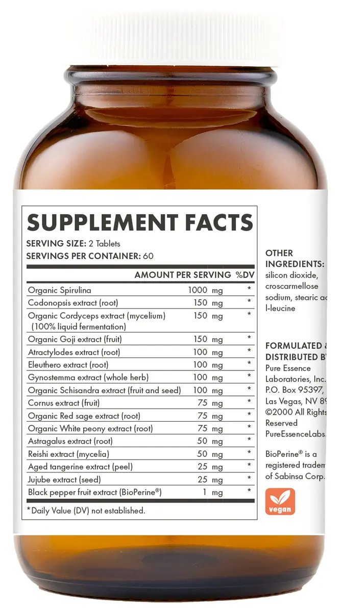 PURE ESSENCE LABS Energy Plus 120 Tablets | Caffeine-Free Herbal Energy & Focus Supplement - view 2