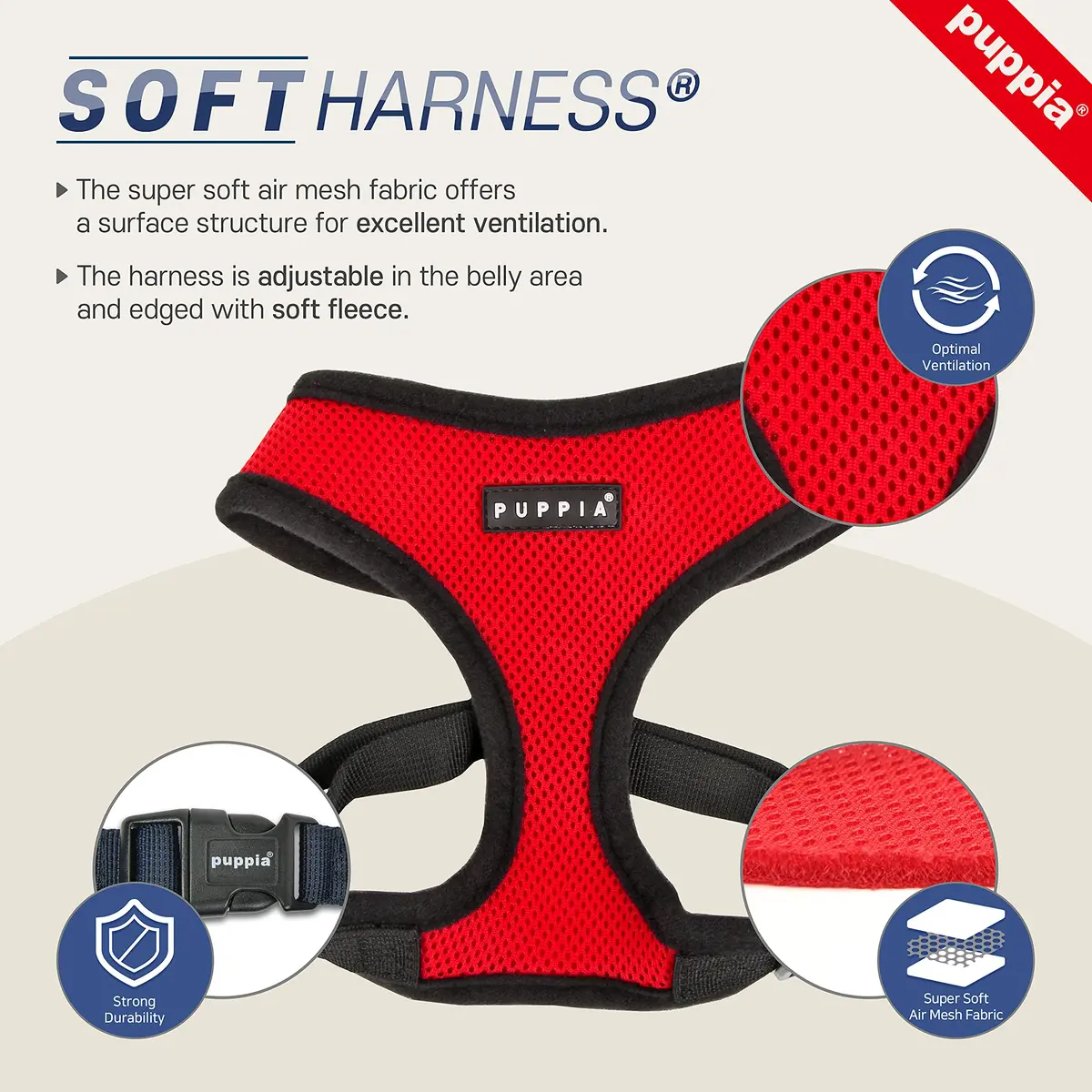 Puppia Vivien Harness Small | Checkered Frills & Adjustable Chest - view 5