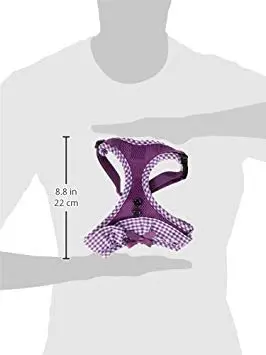 Puppia Vivien Harness Medium | Breathable Checkered Dog Vest with Adjustable Chest - view 7