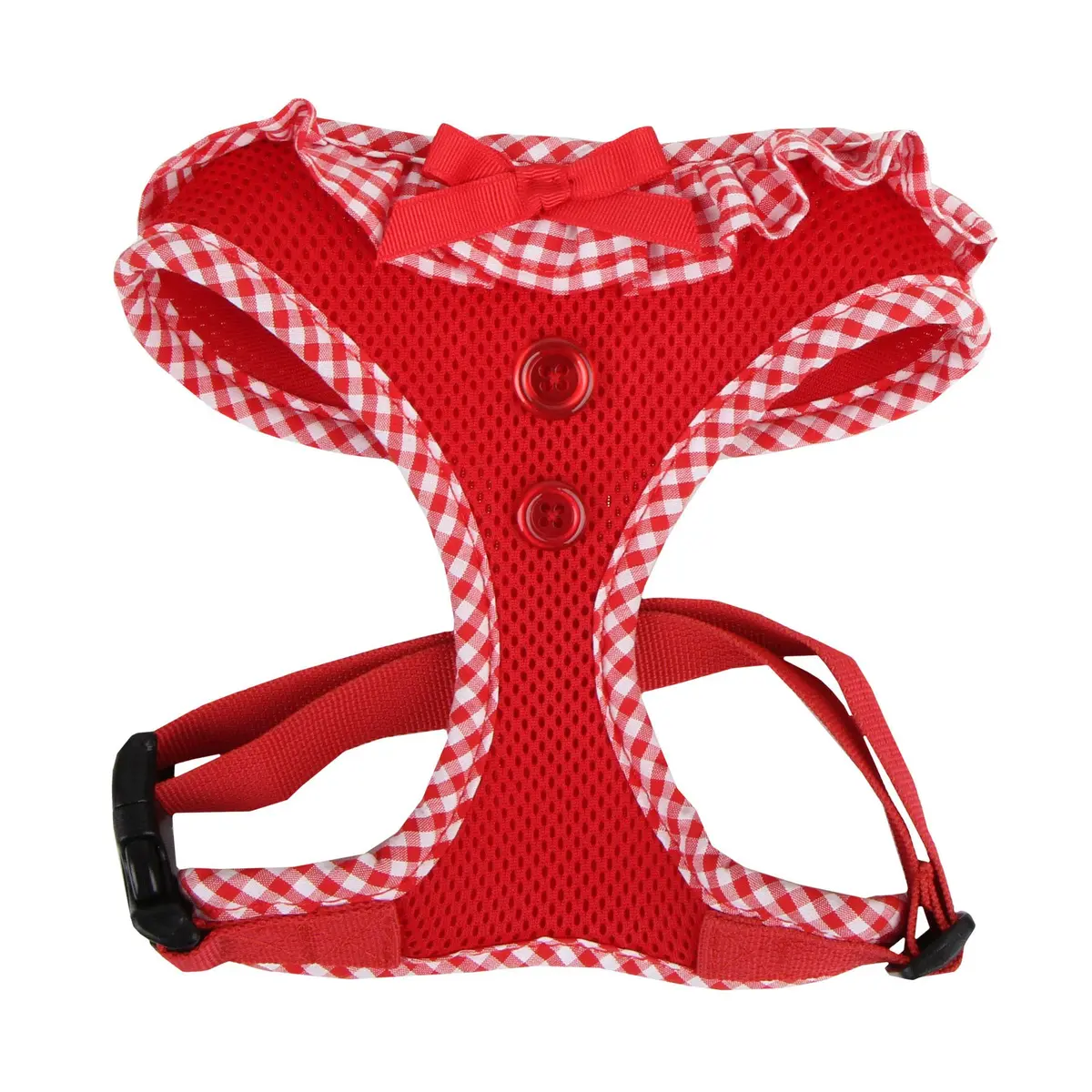 Puppia Vivien Harness Red Large | Breathable Checkered Dog Vest Harness for Large Dogs - main product image