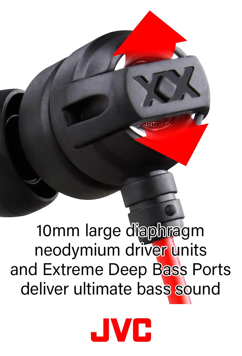 JVC Headphone Xtreme-Xplosivs Wired Earbud Headphones 1.2m | Deep Bass & Excellent Sound - view 3