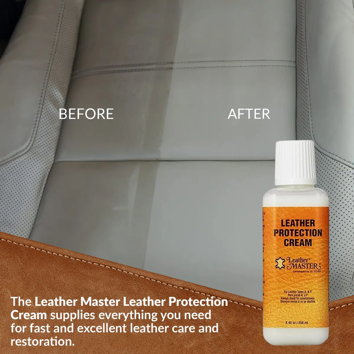 Leather Master Leather Protection Cream 250ml | Water-Based Leather Conditioner & Water Repellent - view 6
