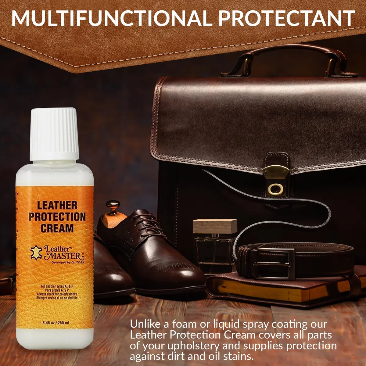 Leather Master Leather Protection Cream 250ml | Water-Based Leather Conditioner & Water Repellent - view 3