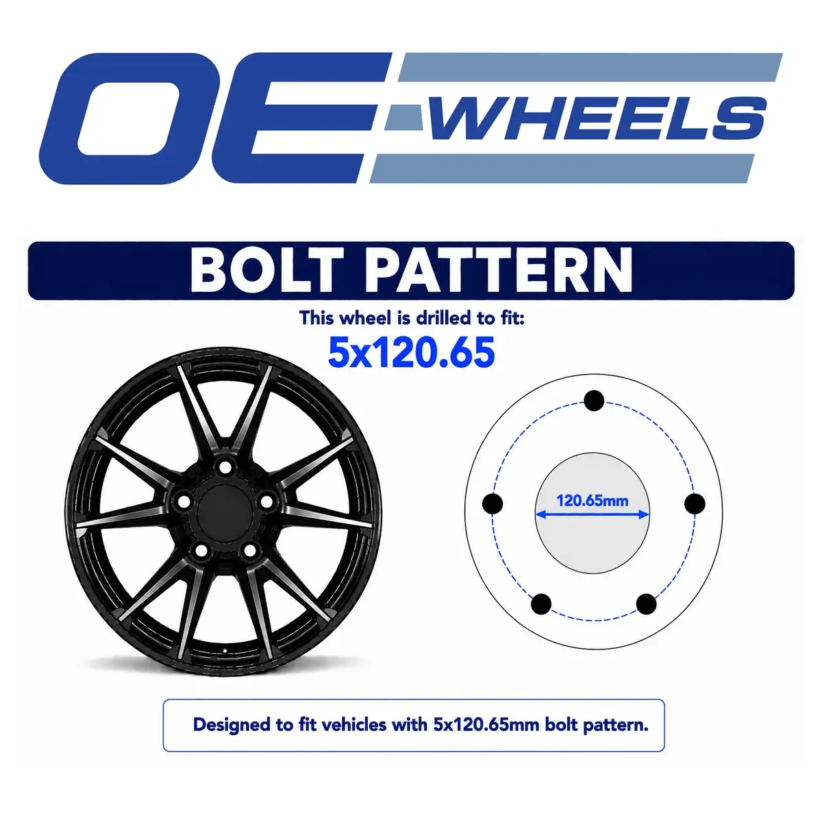 OE Wheels CV04 18x10.5 Gloss Black Machined Lip | 5x120.65 Bolt Pattern, 56ET Offset - view 6