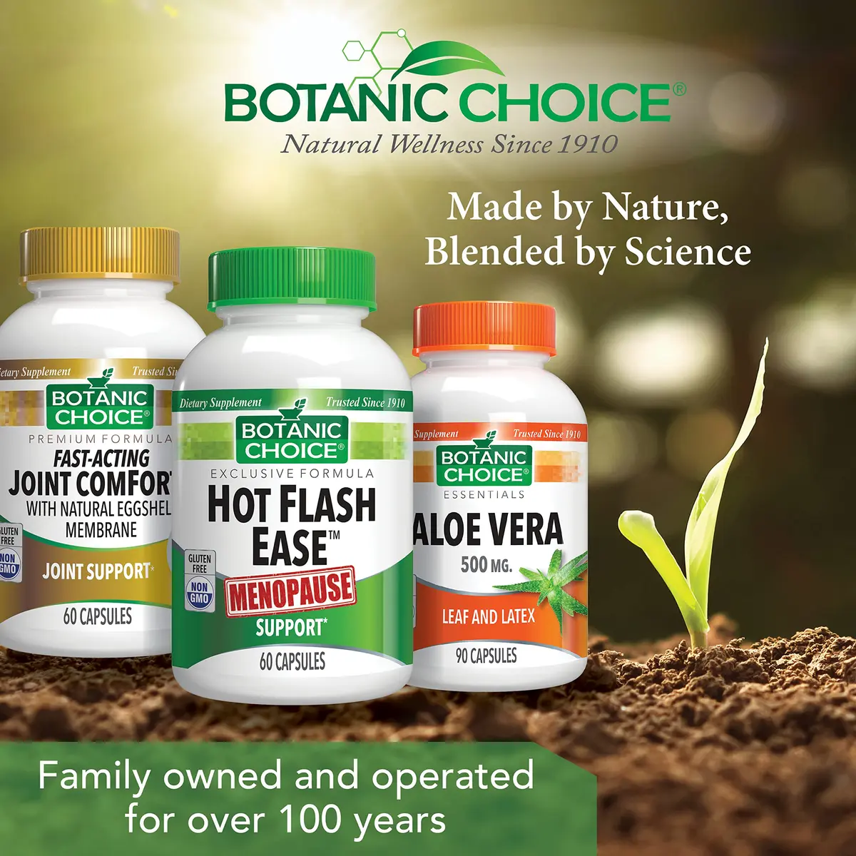 Botanic Choice Menopause Hot Flash Relief Supplement | Herbal Balance for Women, Gluten Free, 60 Capsules - view 6