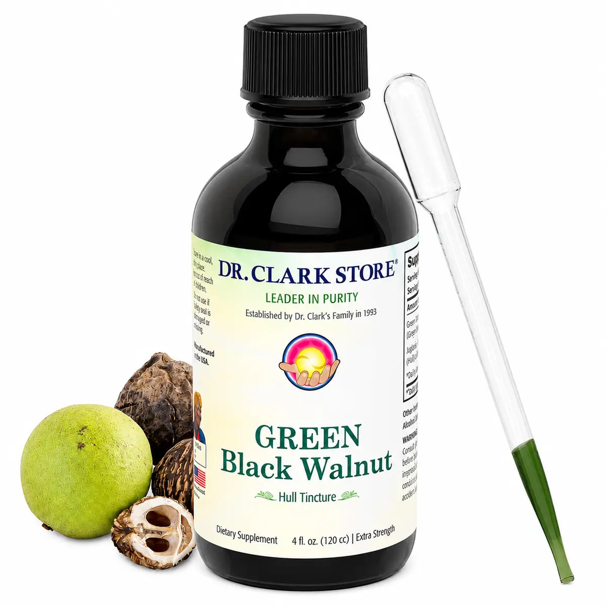 Dr Clark Store Green Black Walnut Hull Tincture Extract 118ml (4 Fl Oz) | Supports Intestinal Microbial Balance - main product image