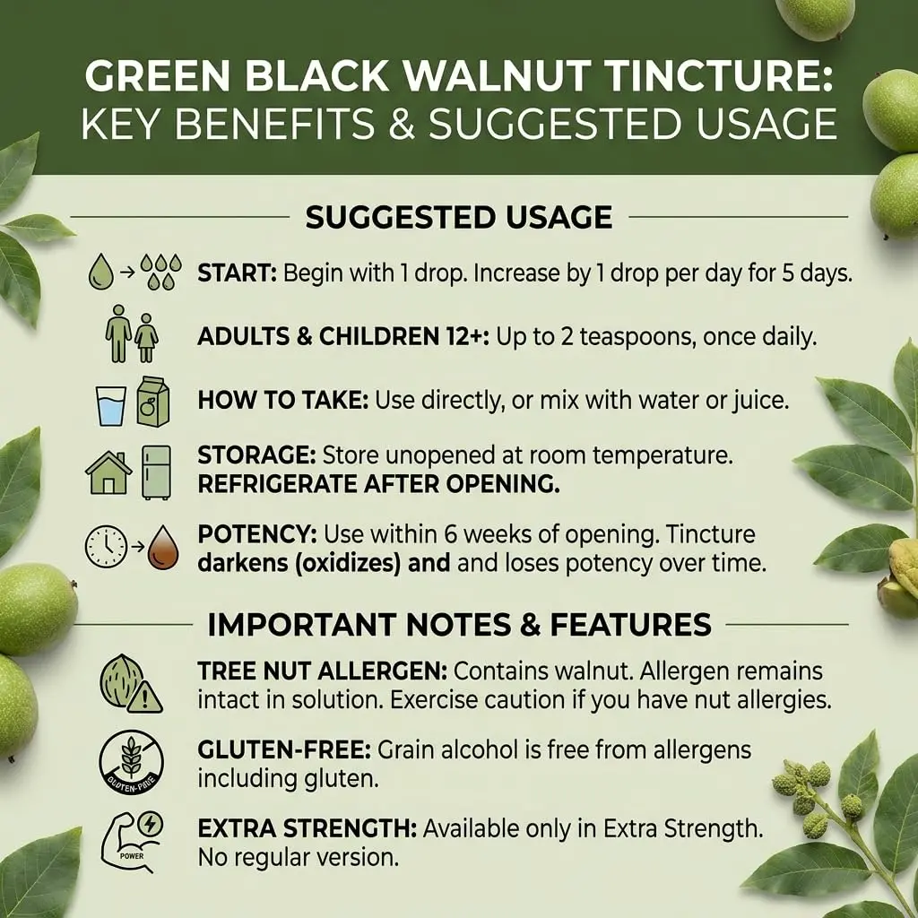 Dr Clark Store Green Black Walnut Hull Tincture Extract 118ml (4 Fl Oz) | Supports Intestinal Microbial Balance - view 9