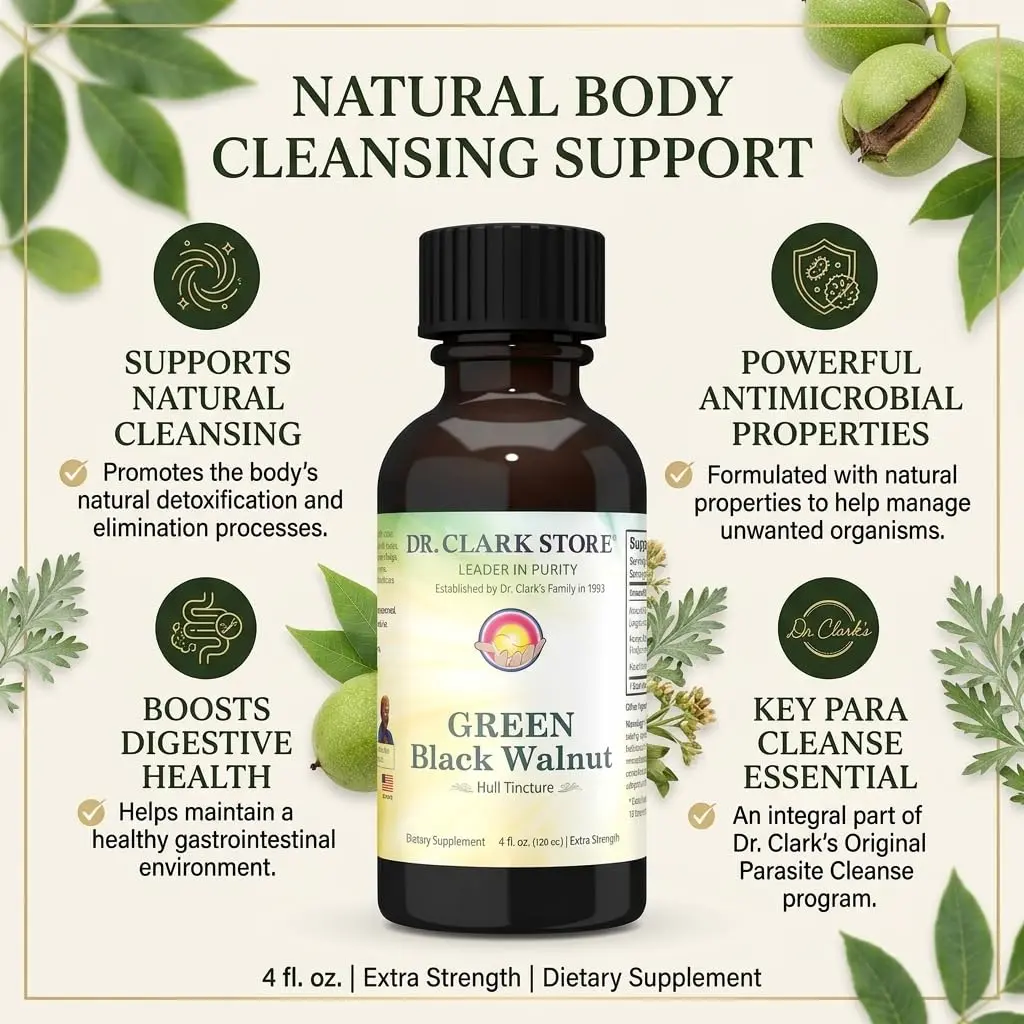 Dr Clark Store Green Black Walnut Hull Tincture Extract 118ml (4 Fl Oz) | Supports Intestinal Microbial Balance - view 3