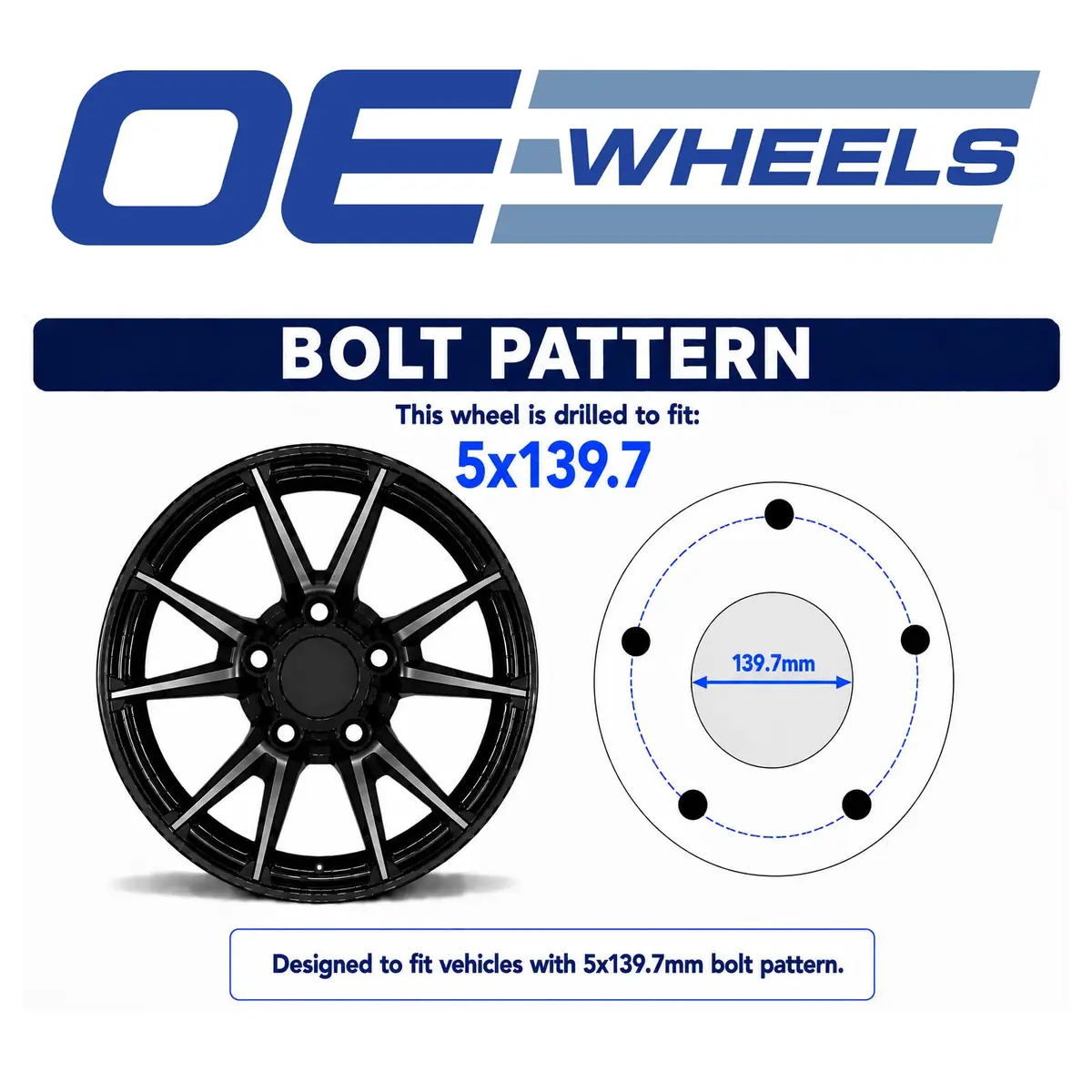 OE Wheels DG51 22x10 Chrome Rim | 5x139.7 Bolt Pattern, 25.4ET Offset, 22 Inch Diameter - view 6