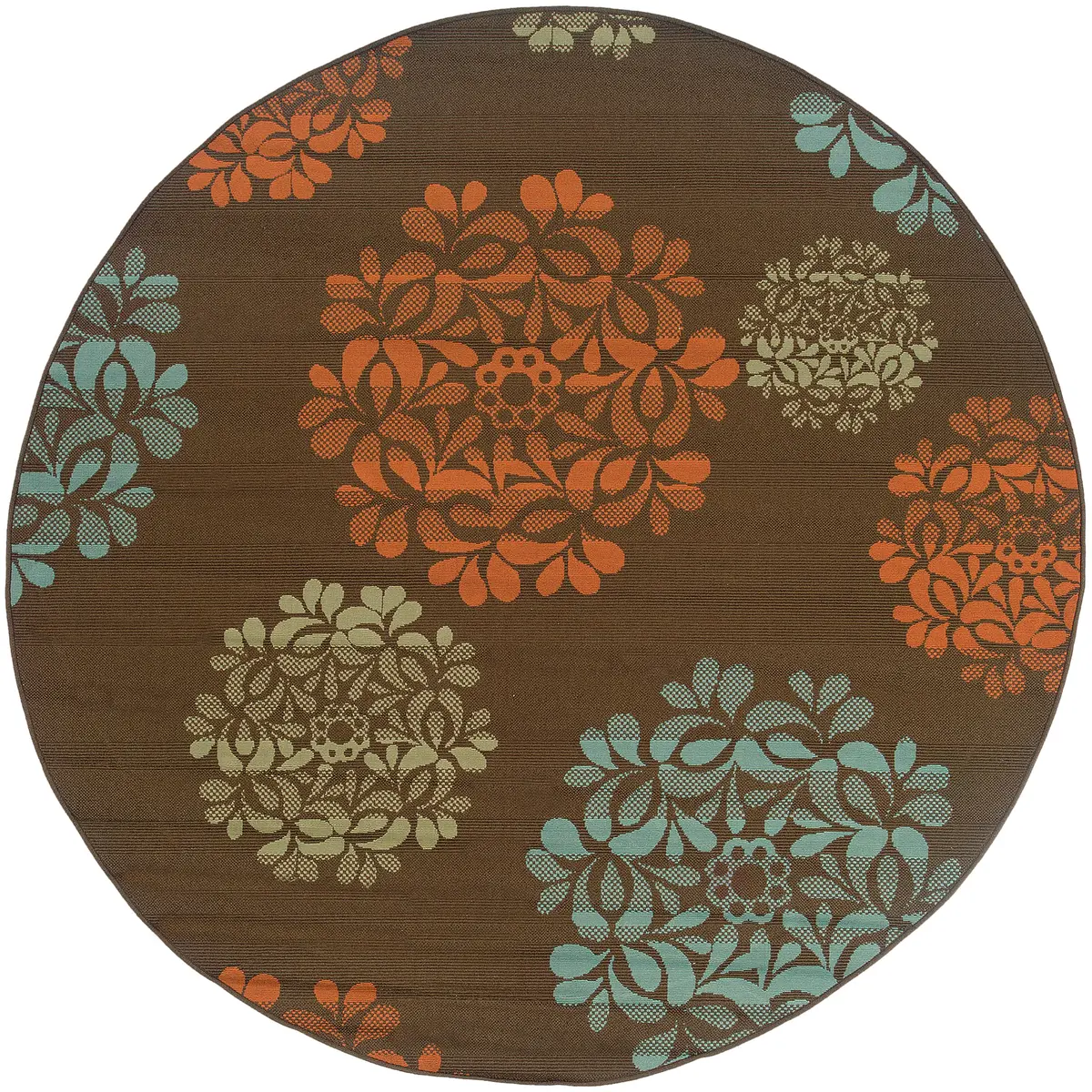 Oriental Weavers Montego 2635N Round Area Rug, 7'10" | Modern Floral Outdoor Design - main product image