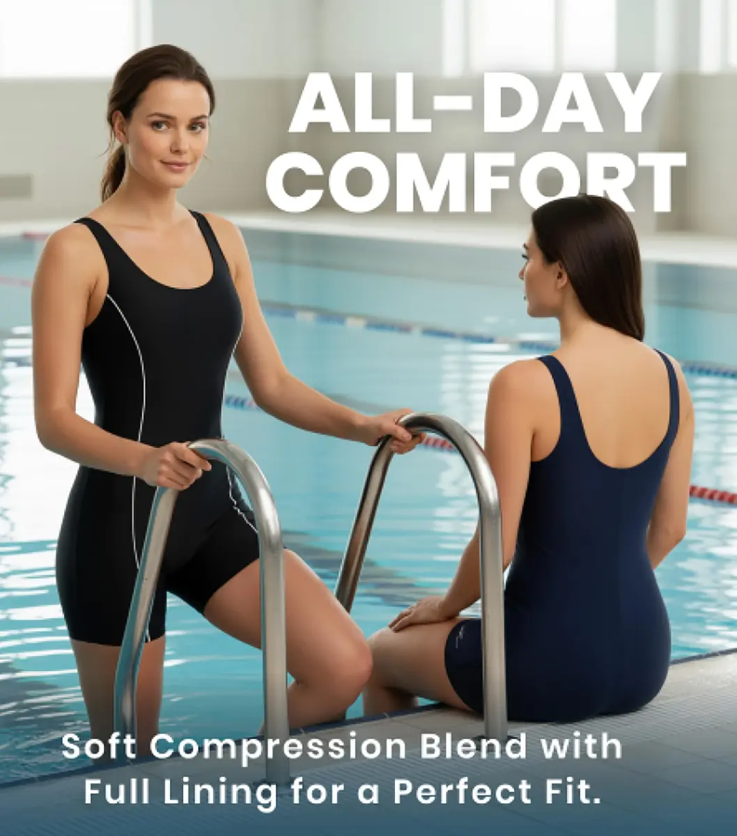 Adoretex Women's One Piece Bathing Suit Navy X-Large | Supportive, Durable Nylon Lycra Swimwear - view 6