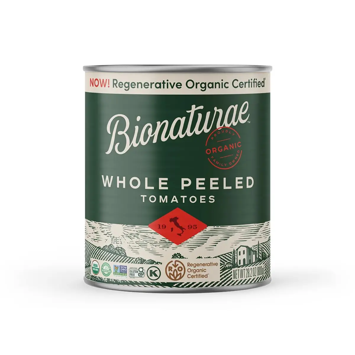 bionaturae Organic Whole Peeled Tomatoes 28.2 Oz | Authentic Italian Organic, Non-GMO, No Added Salt & Sugar - main product image