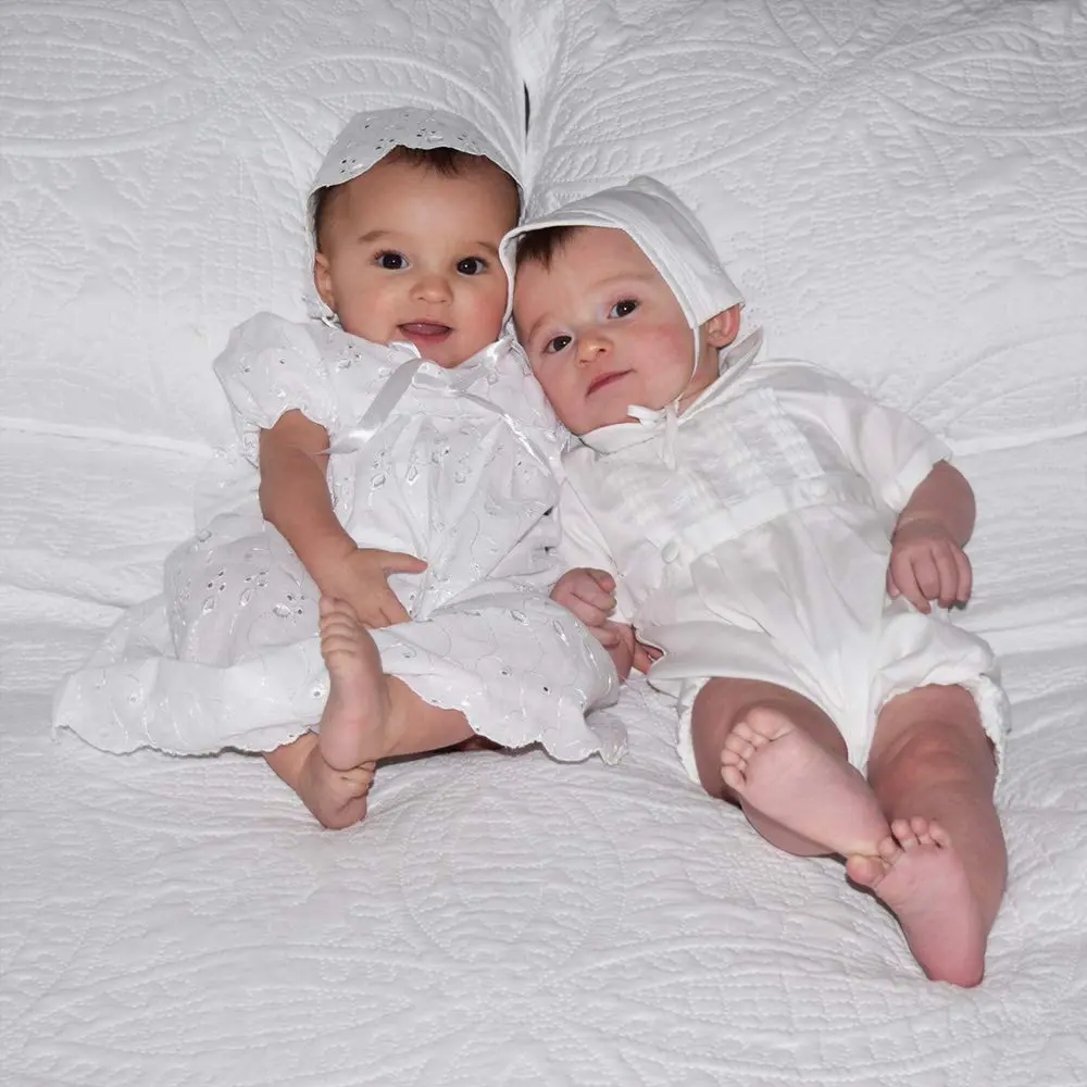 Petit Ami Baby Boys' Pique Christening Knicker, White (24 Months) | Heirloom-Quality Baptism Outfit - view 7