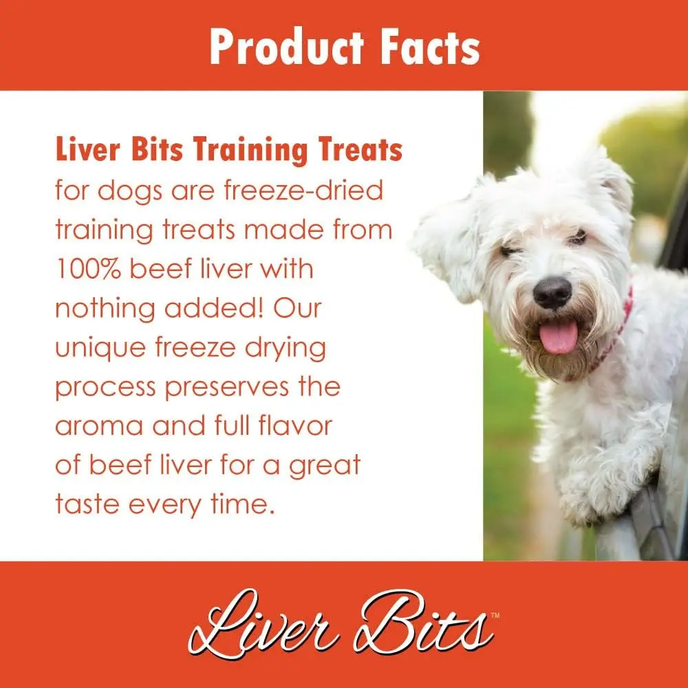 Liver Bits Freeze Dried Dog Treats | 19.5-oz All Natural Beef Liver, Low Calorie, USA Import (70-120c) - view 3