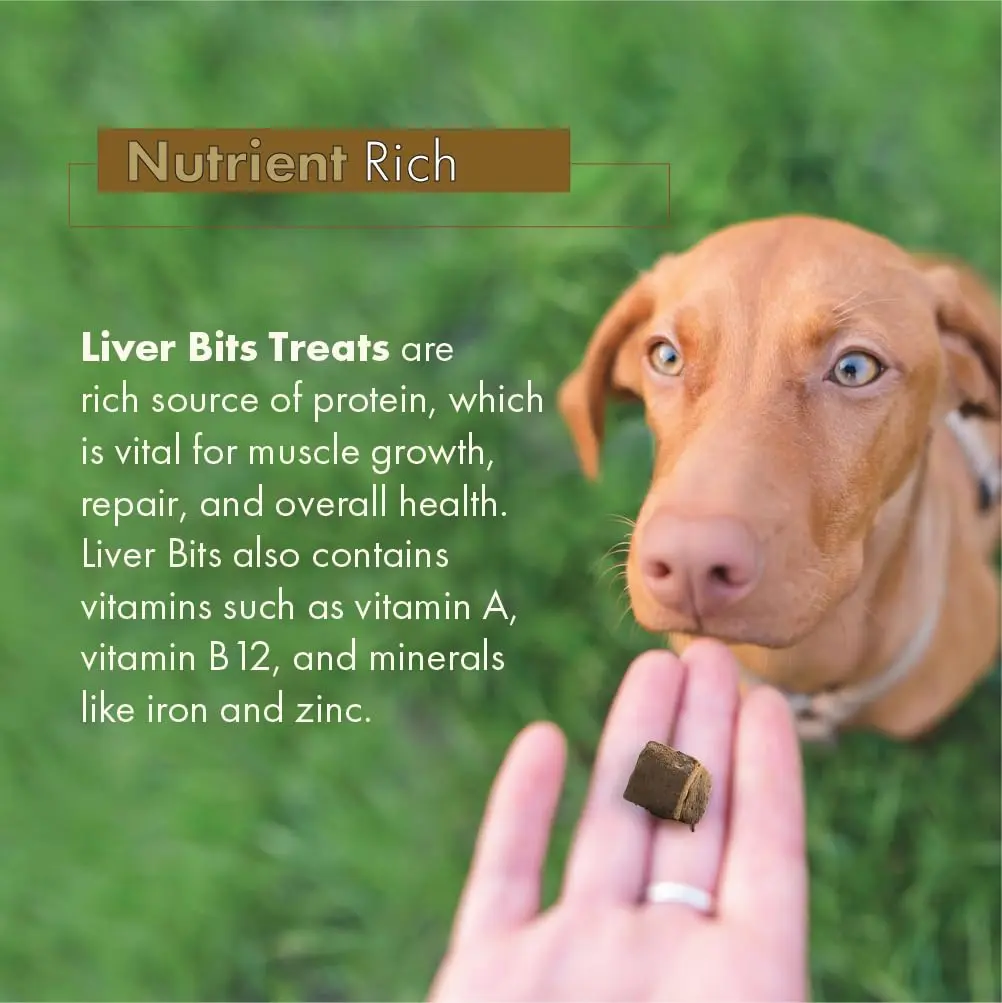Liver Bits Freeze Dried Dog Treats 60 Count | All Natural Beef Liver, Low Calorie, USA Made - view 7