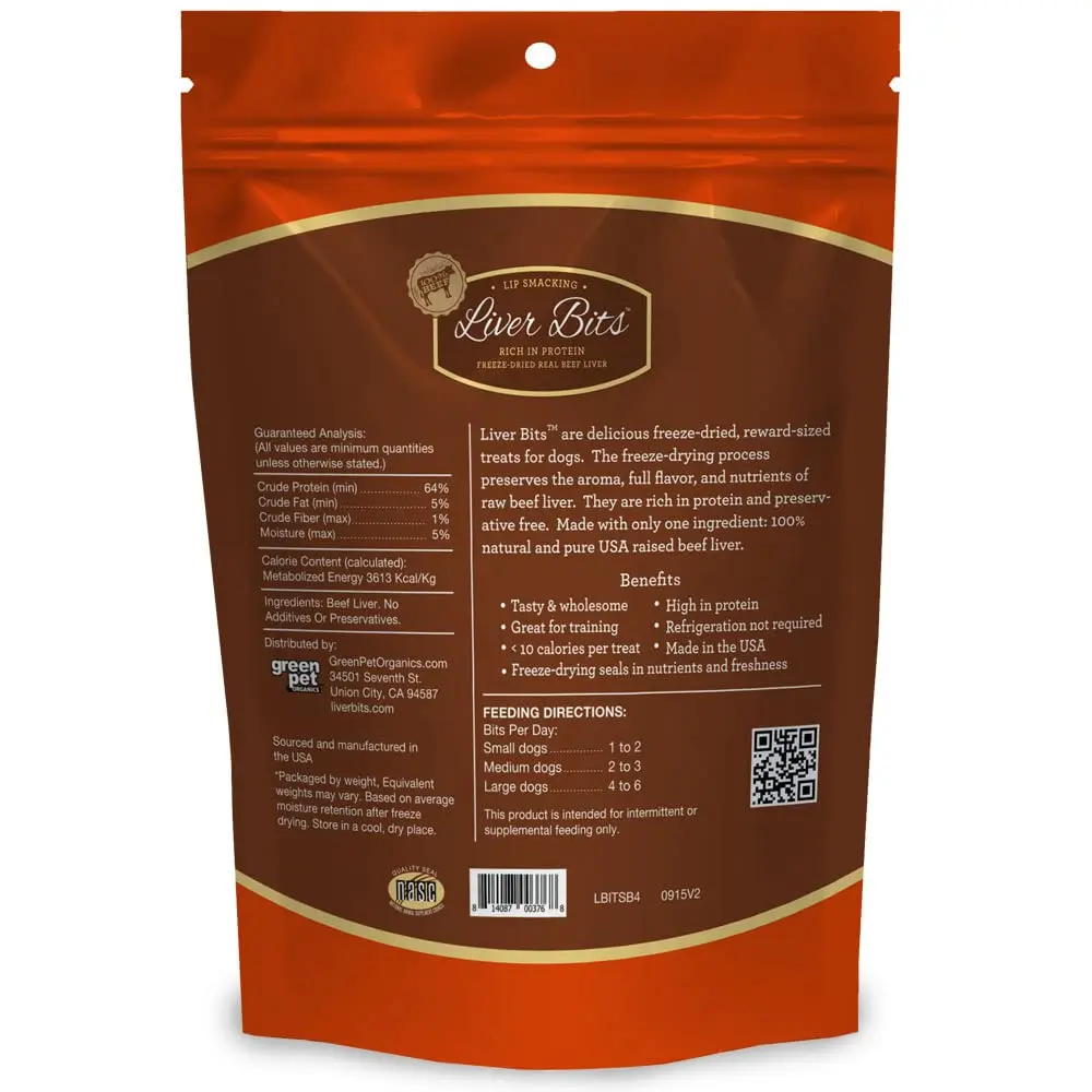 Liver Bits Freeze Dried Dog Treats 60 Count | All Natural Beef Liver, Low Calorie, USA Made - view 8