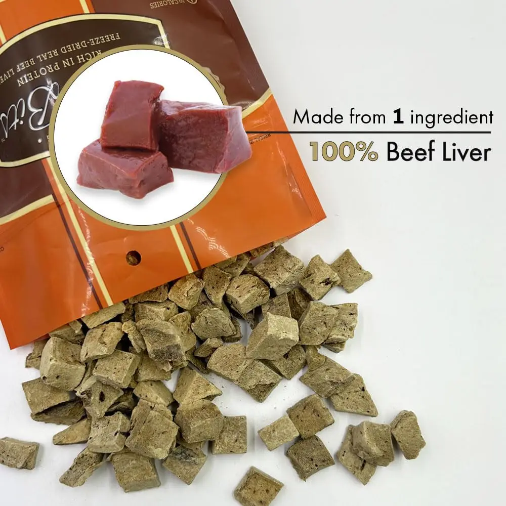 Liver Bits Freeze Dried Dog Treats 60 Count | All Natural Beef Liver, Low Calorie, USA Made - view 2