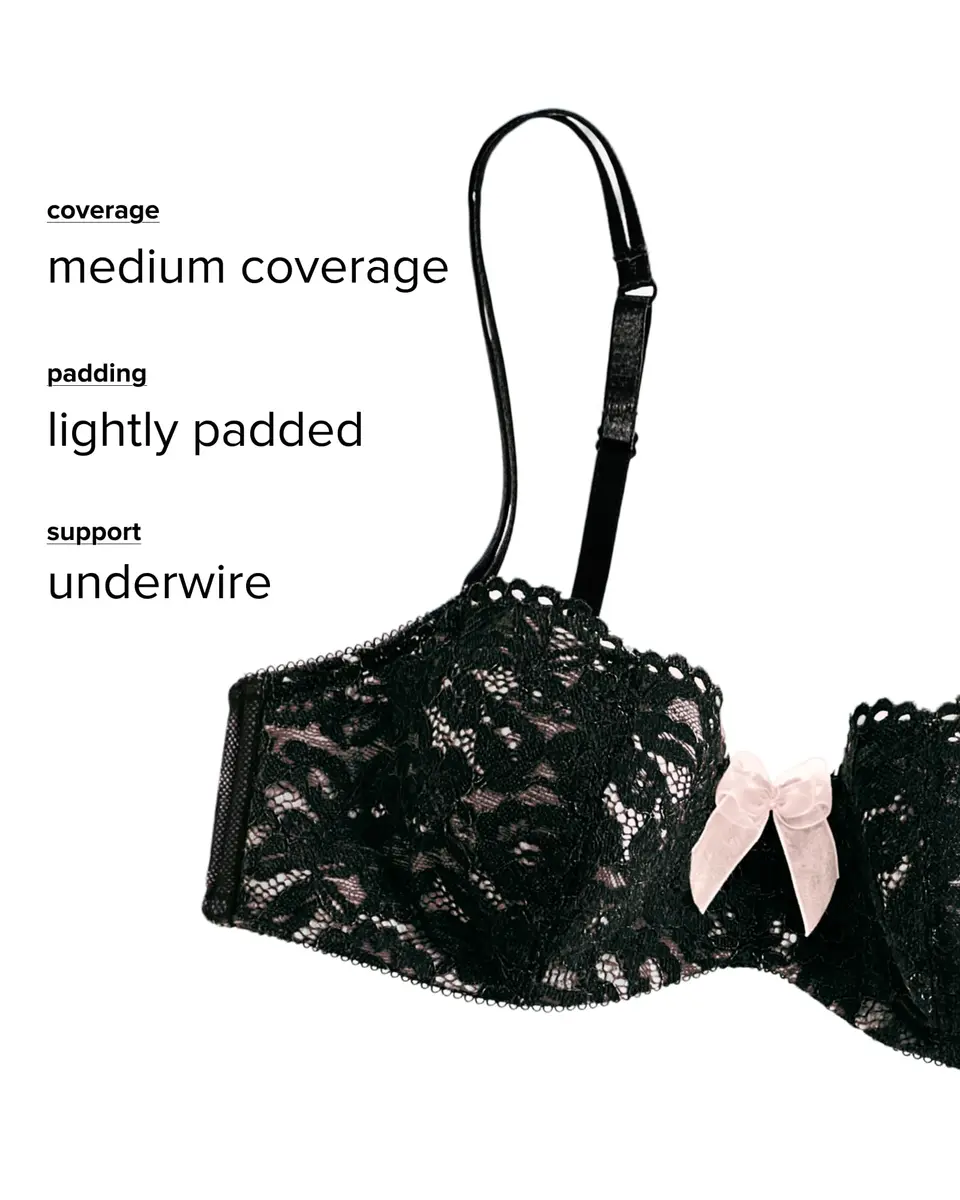 b.tempt'd by Wacoal Women's Ciao Bella Lightly Padded Balconette Underwire Bra, 34C | Feminine Floral Lace Support (120 chars) - view 4