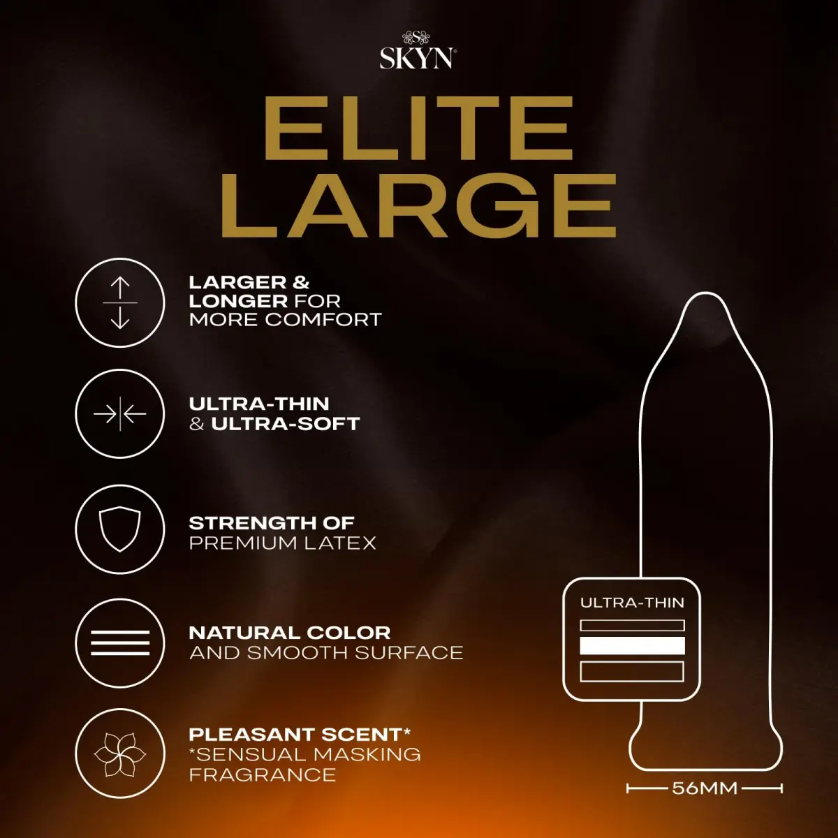 SKYN Elite Large Non-Latex Lubricated Condoms, 12 Count (Pack of 1) | Triple Tested for Enhanced Comfort - view 4