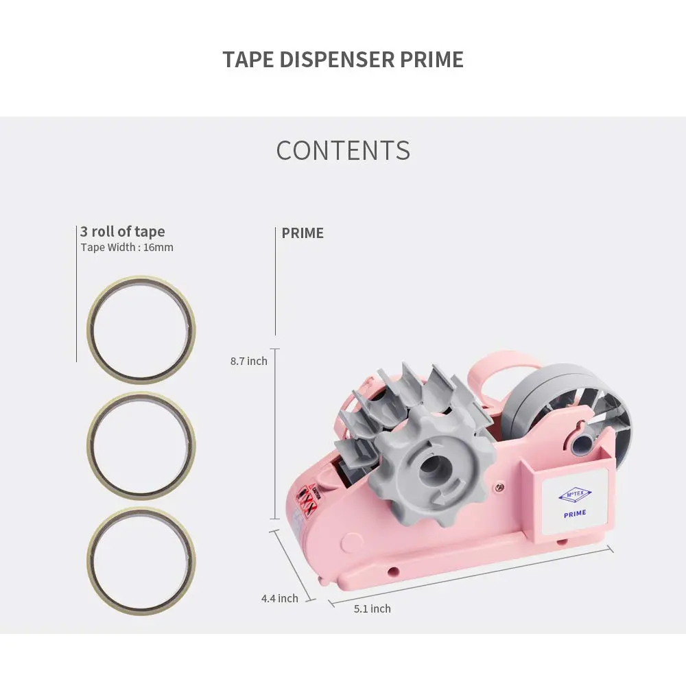 Motex Tape Dispenser Compatible with 3 Inch Core Tapes | Durable, Easy to Use, Pink - view 4
