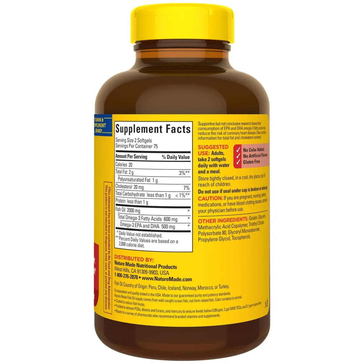 Nature Made Burp Less Fish Oil Omega 3 1000mg Softgels 150 Count | Heart Health Support Supplement - view 7