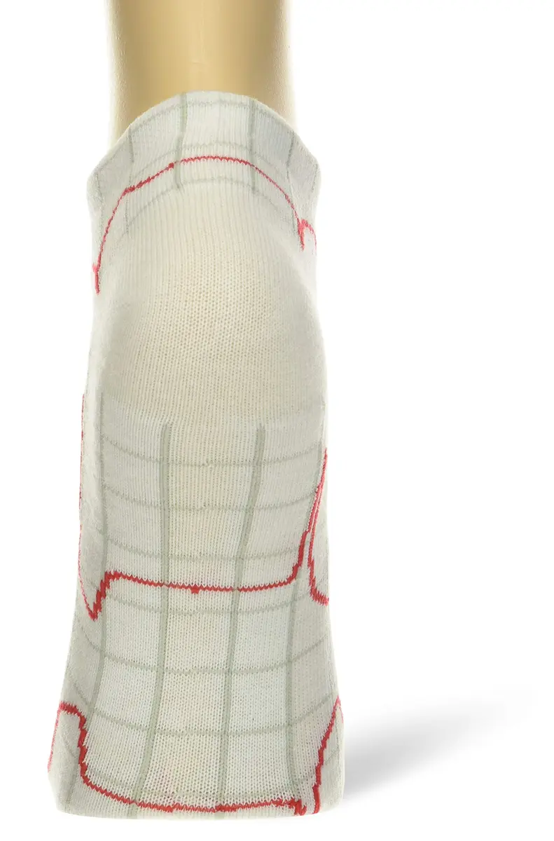 Prestige Medical Heartbeat EKG on White Nurse Ankle Socks | Ankle-Length, Cotton Blend, Unisex Fit - view 2