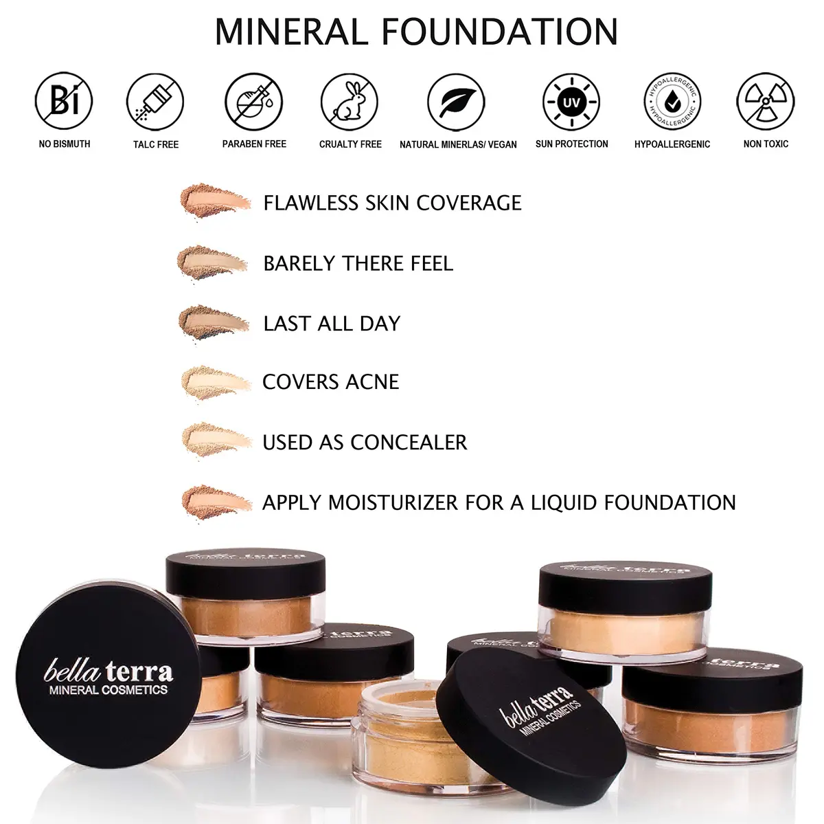 Bellaterra Cosmetics Mineral Powder Foundation Natural 9g | Matte Finish, Long-Lasting, Buildable for Everyday Wear - view 6