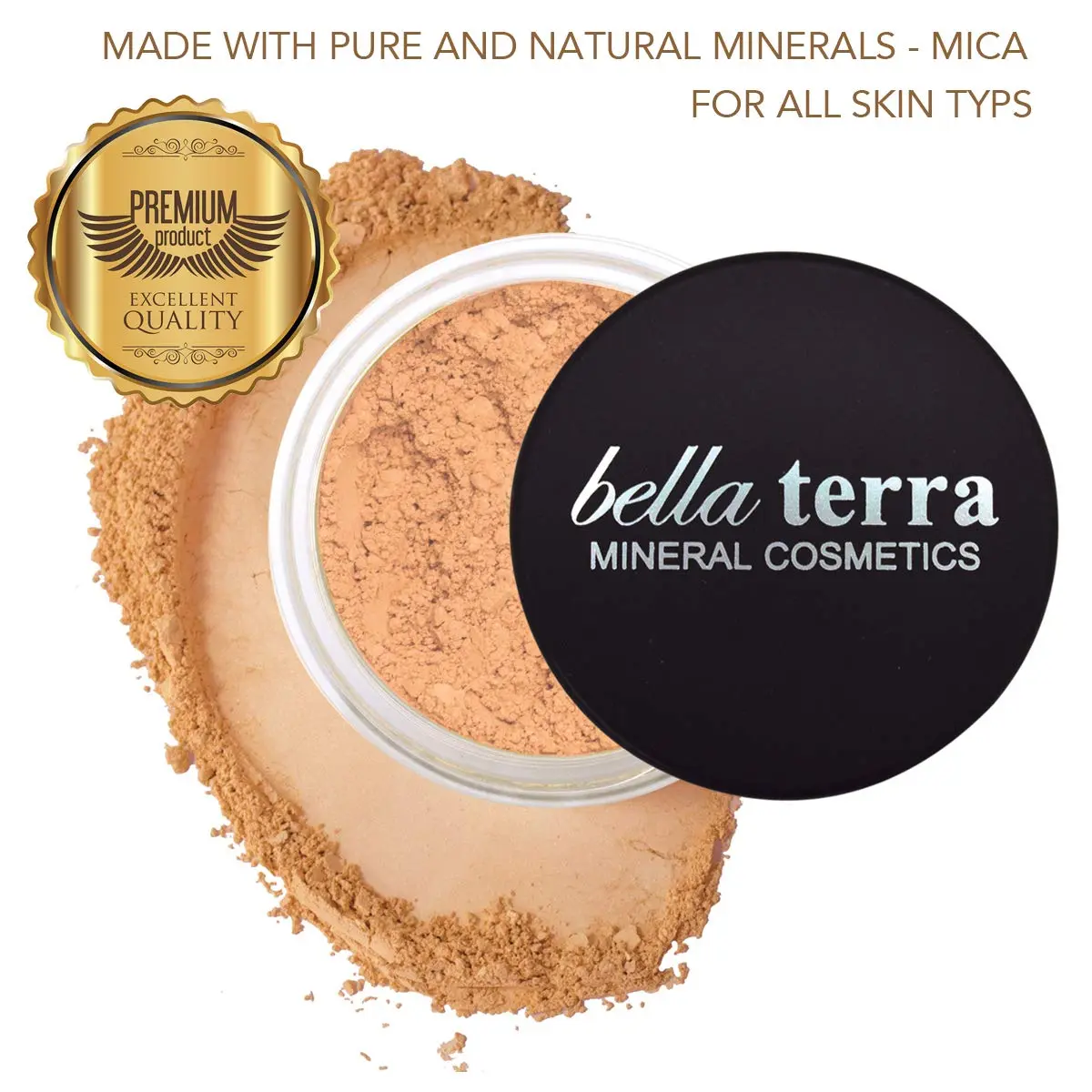 Bellaterra Cosmetics Mineral Powder Foundation Natural 9g | Matte Finish, Long-Lasting, Buildable for Everyday Wear - view 2