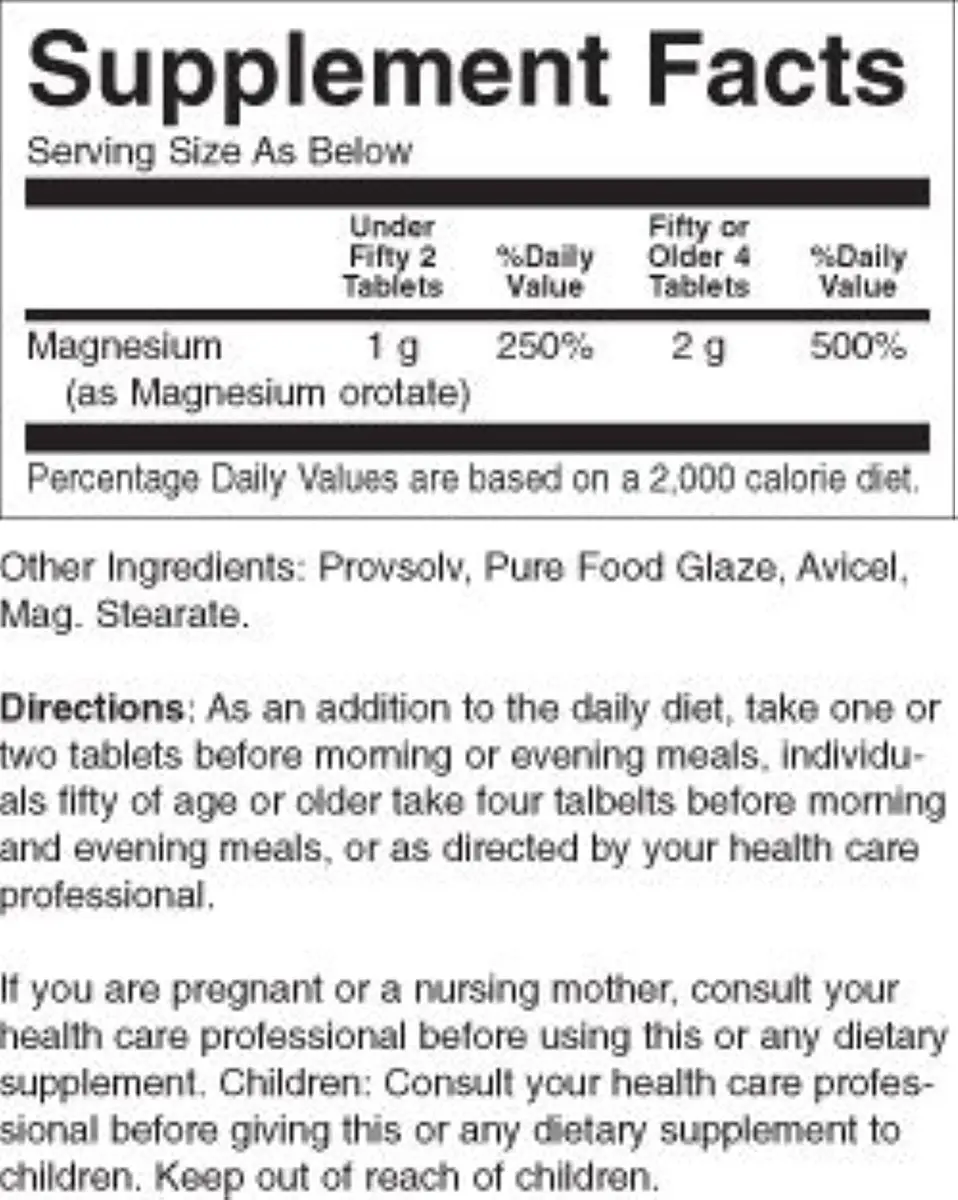NCI Advanced Research Dr. Hans Nieper Magnesium Orotate Tablets, 500 Mg | Dietary Supplement for Adults - view 2