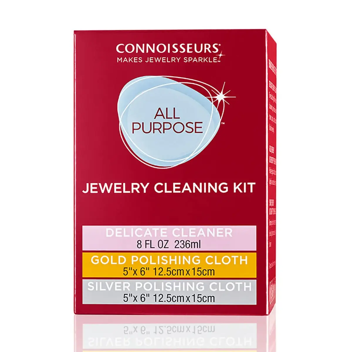 Connoisseurs All-Purpose Jewelry Cleaning Kit with Delicate Cleaner & Polishing Cloths | 237ml (8 Fl Oz) - view 8