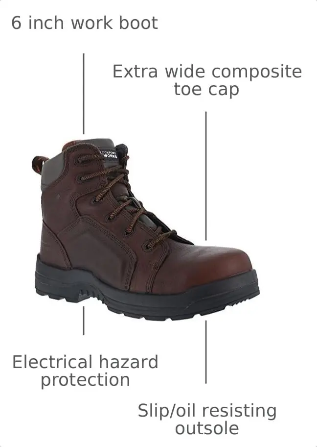 Rockport Work Boots Waterproof Composite Toe 8 Dark Brown | Safety & Durability (70-120 chars) - view 3