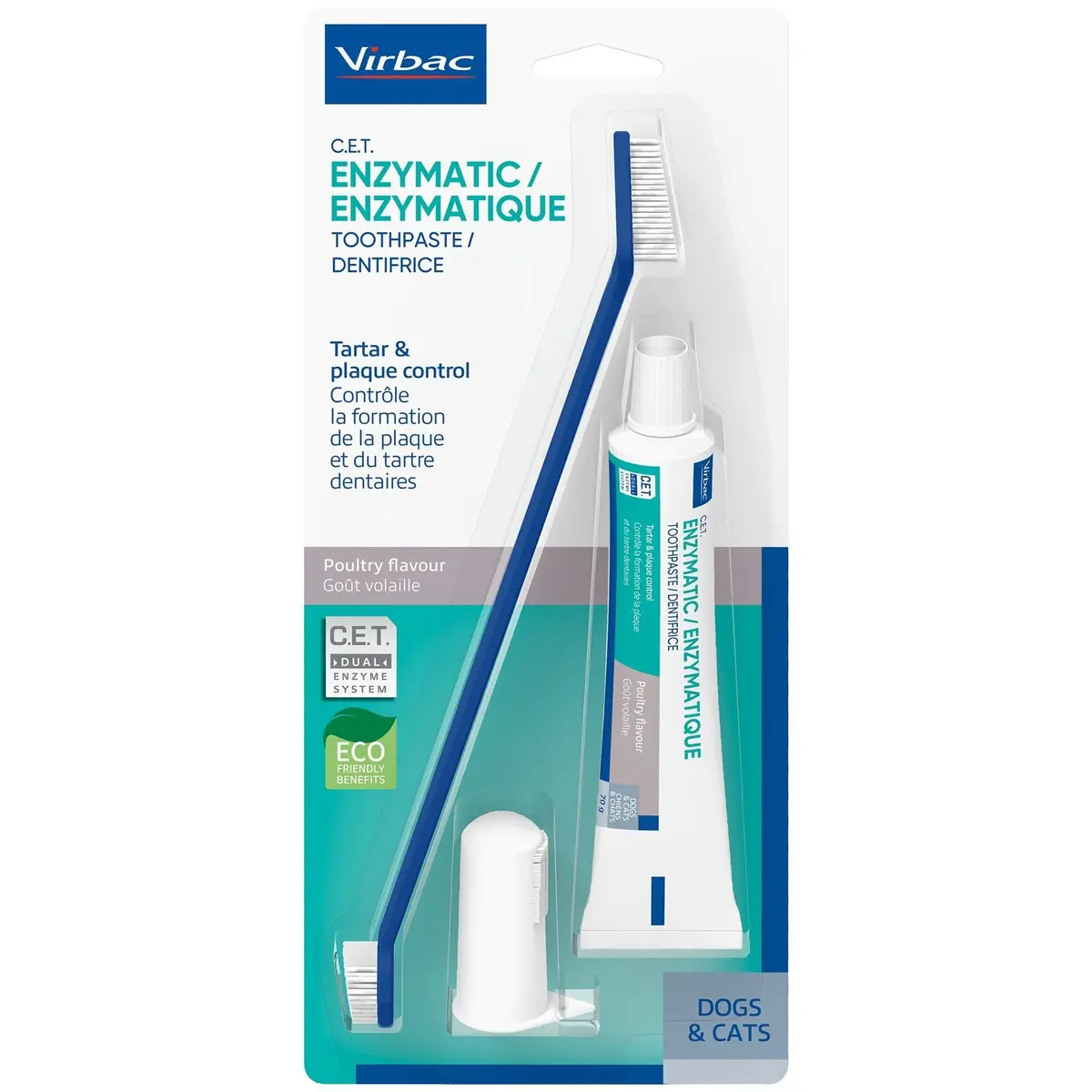 C.E.T. Oral Hygiene Kit for Dogs, Poultry flavor Toothpaste with Toothbrush - main product image