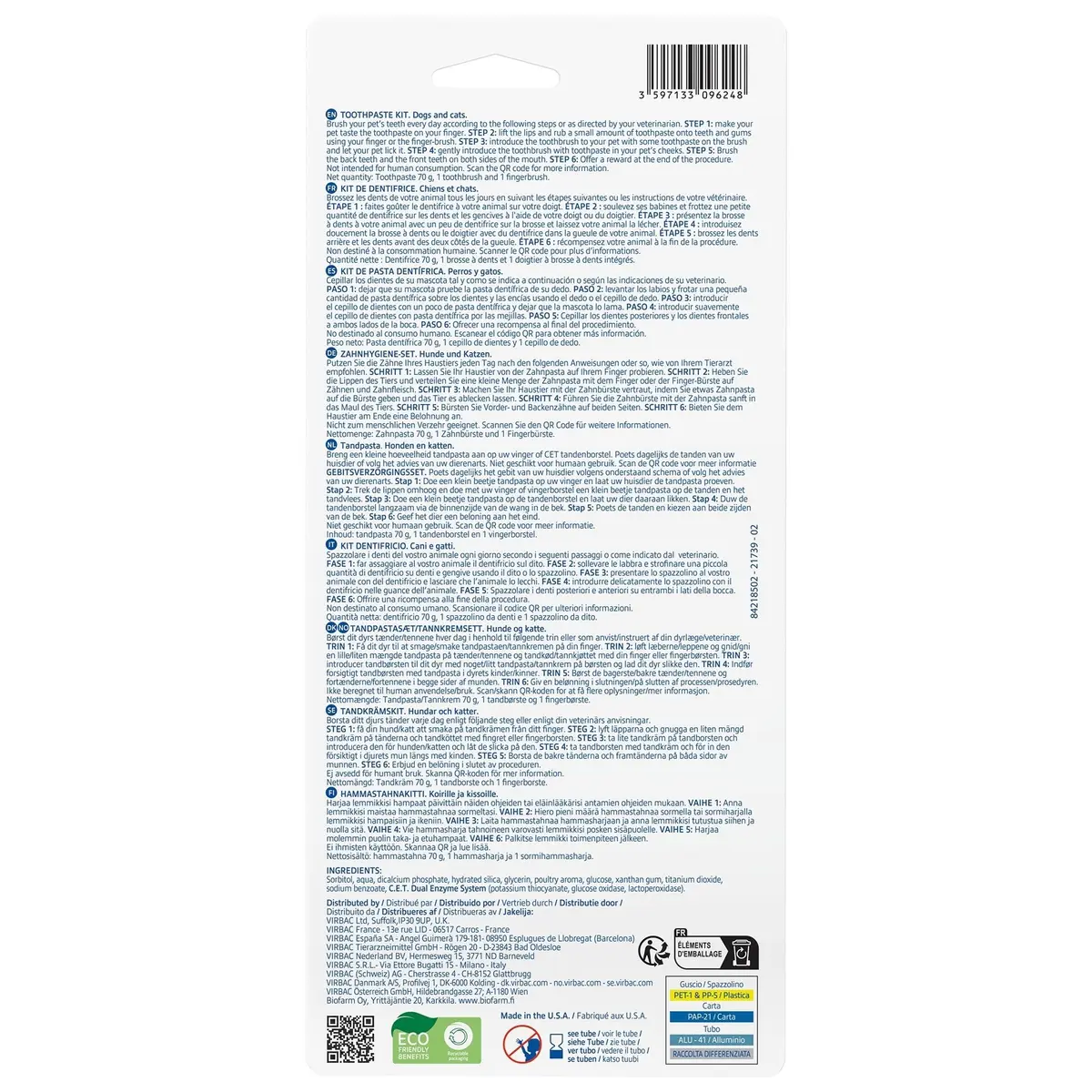 C.E.T. Oral Hygiene Kit for Dogs, Poultry flavor Toothpaste with Toothbrush - view 7