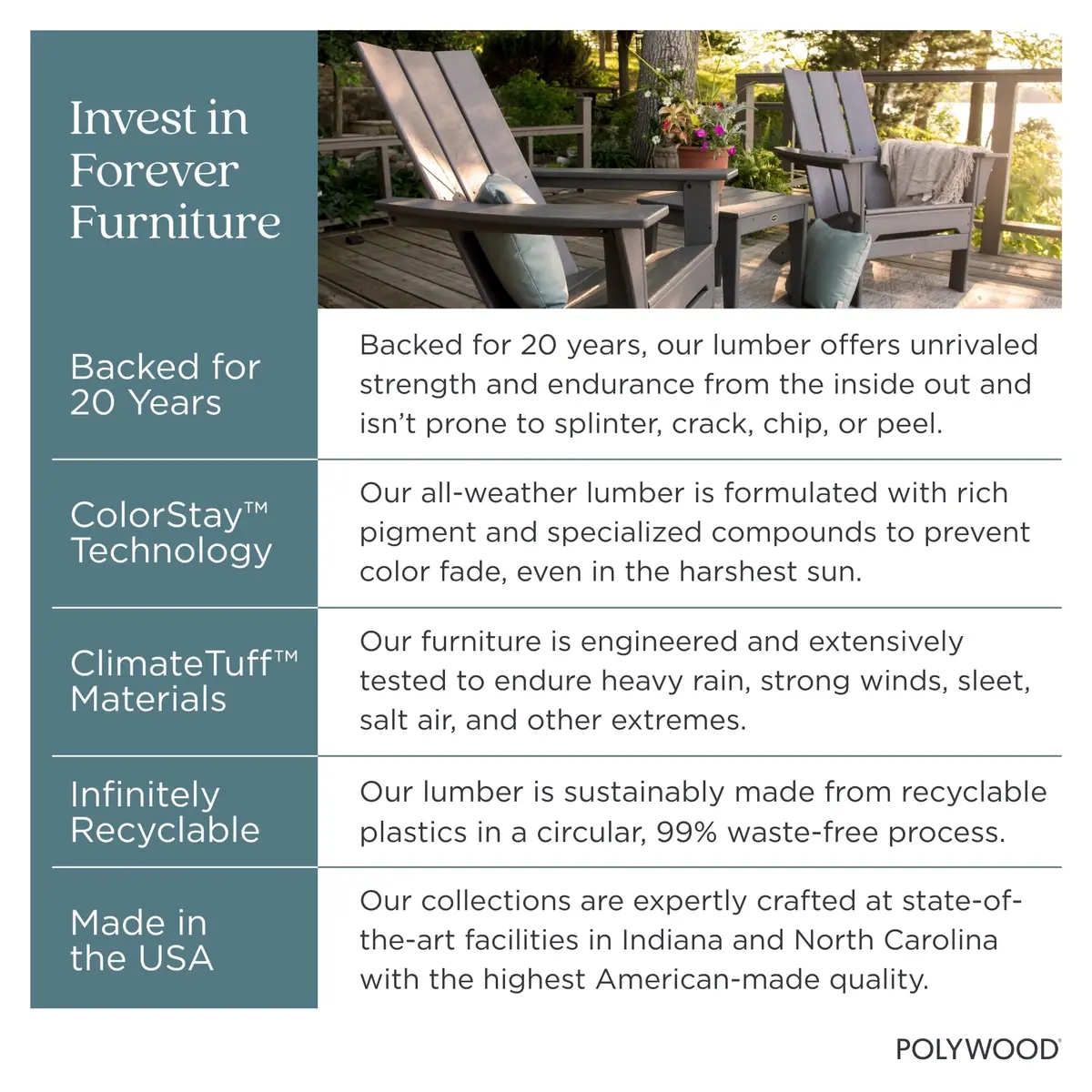 Polywood Presidential Rocking Chair in Mahogany | Durable Outdoor Furniture (70-120 chars) - view 9