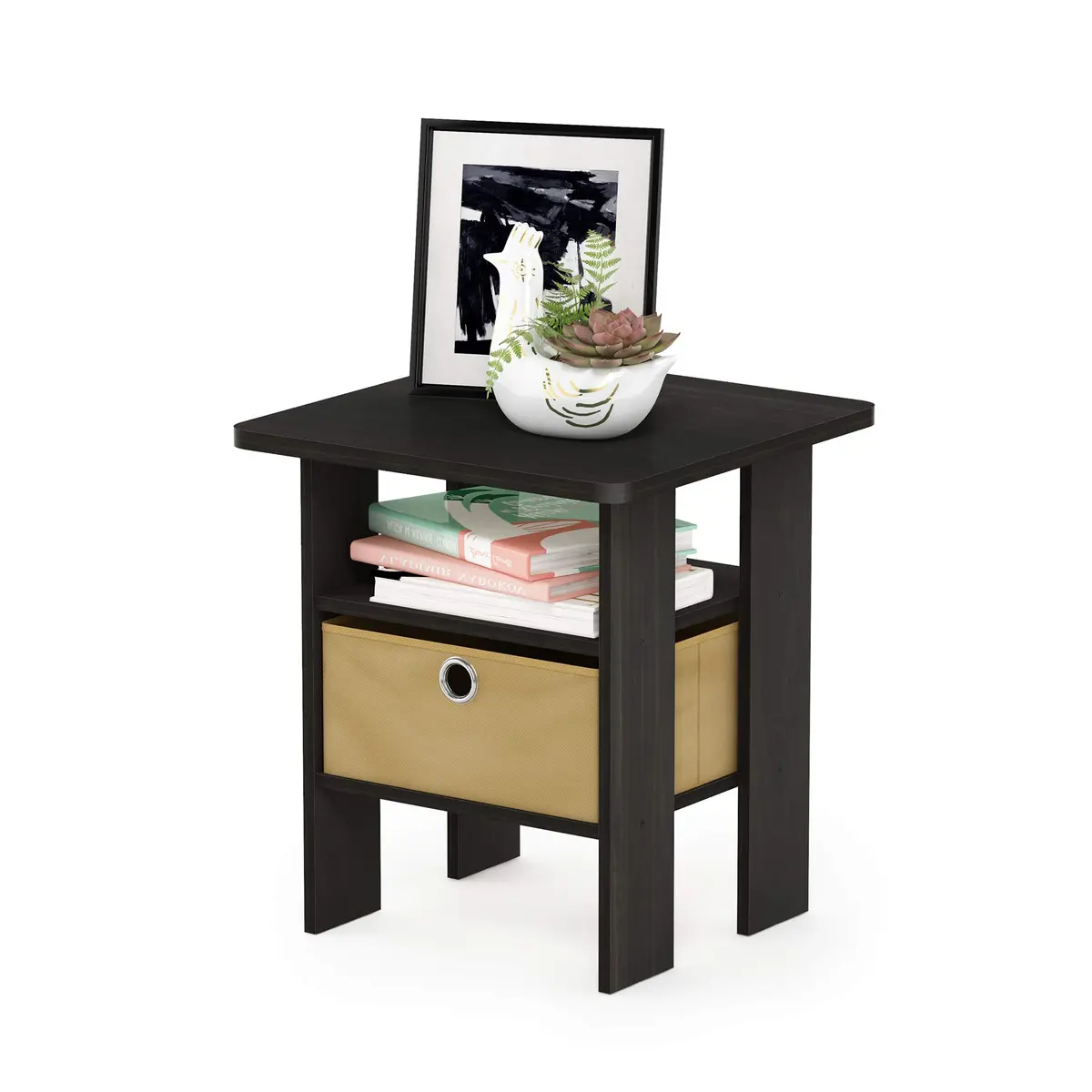 Furinno ANDREY Square Side Table 15.5 in (39.4 cm) | Space Saving, Modern Design, Durable Composite Wood - main product image