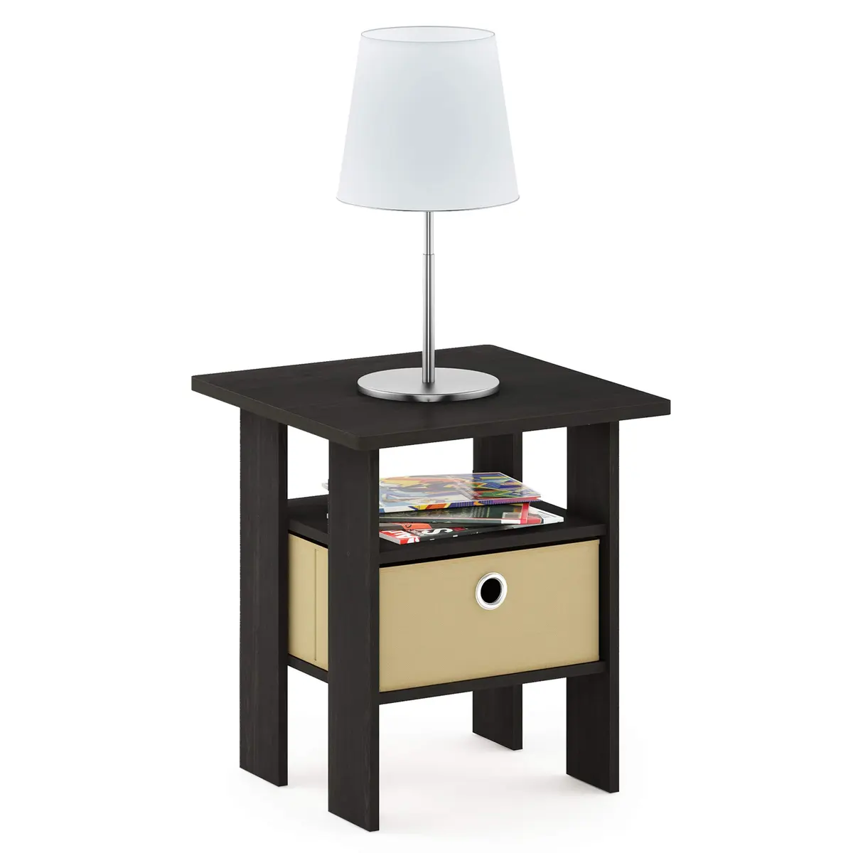 Furinno ANDREY Square Side Table 15.5 in (39.4 cm) | Space Saving, Modern Design, Durable Composite Wood - view 8
